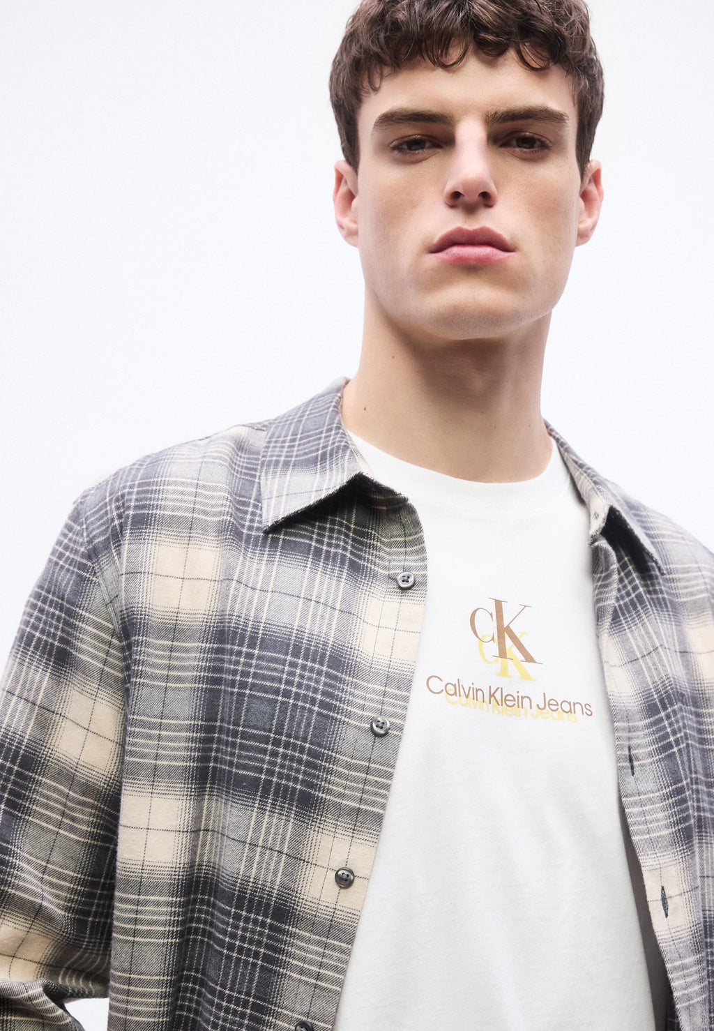 SHADOW LOGO TEE - Print T-shirt - bright white