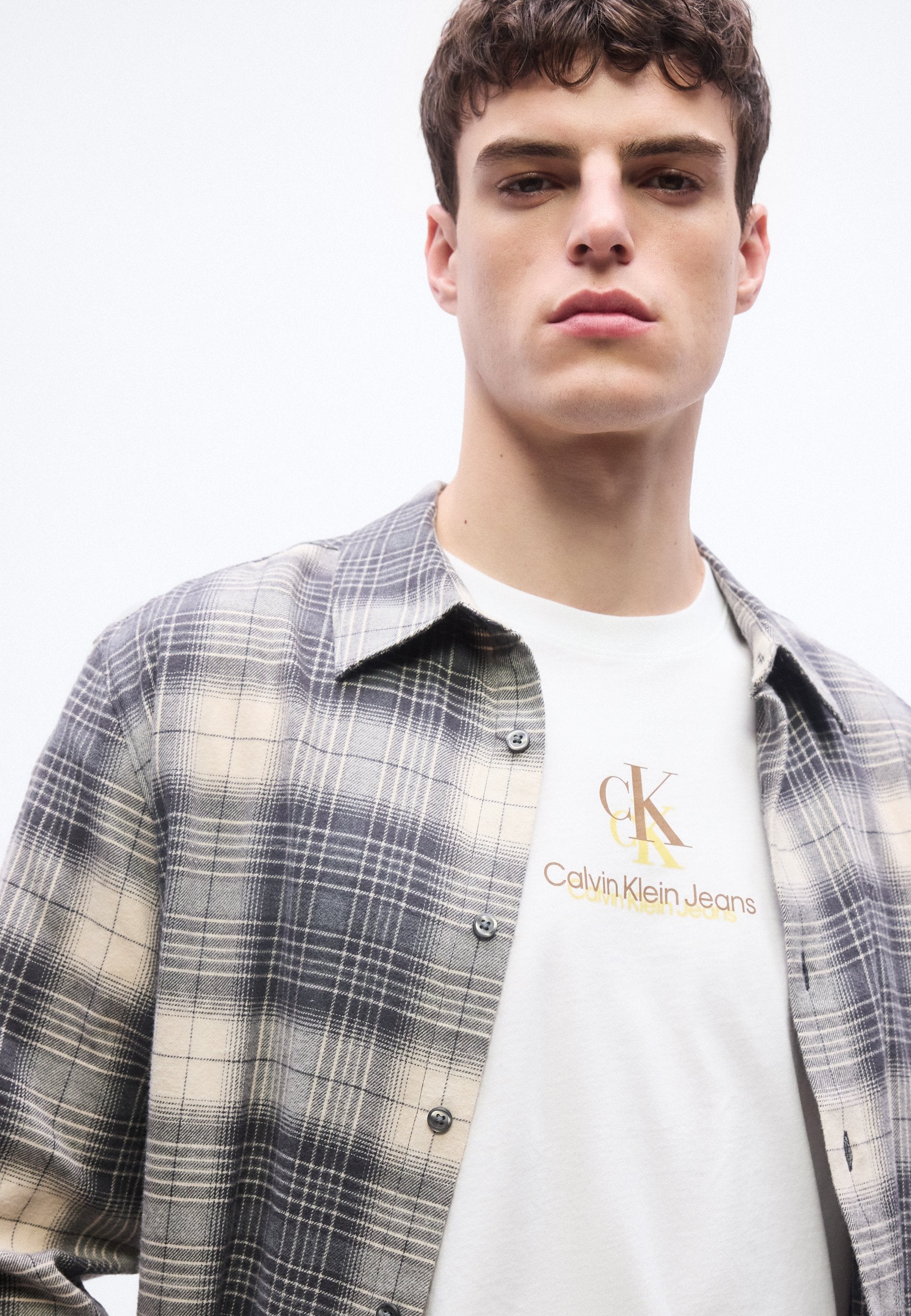 SHADOW LOGO TEE - Print T-shirt - bright white