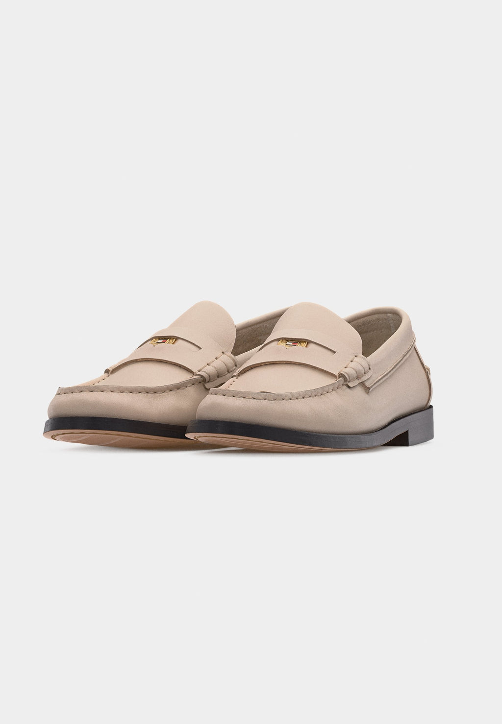 LEATHER PENNY LOAFERS - Slip-ons - soft cream