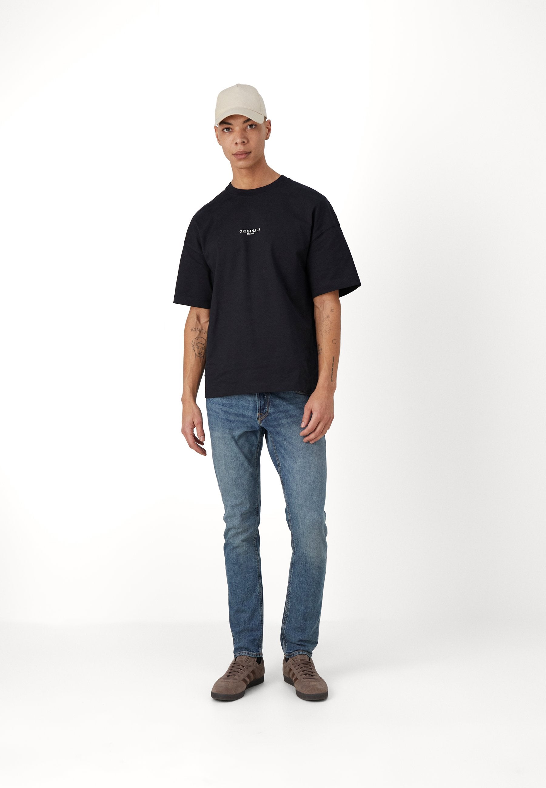 JORSANTORINI TEE CREW NECK - Basic T-shirt - black