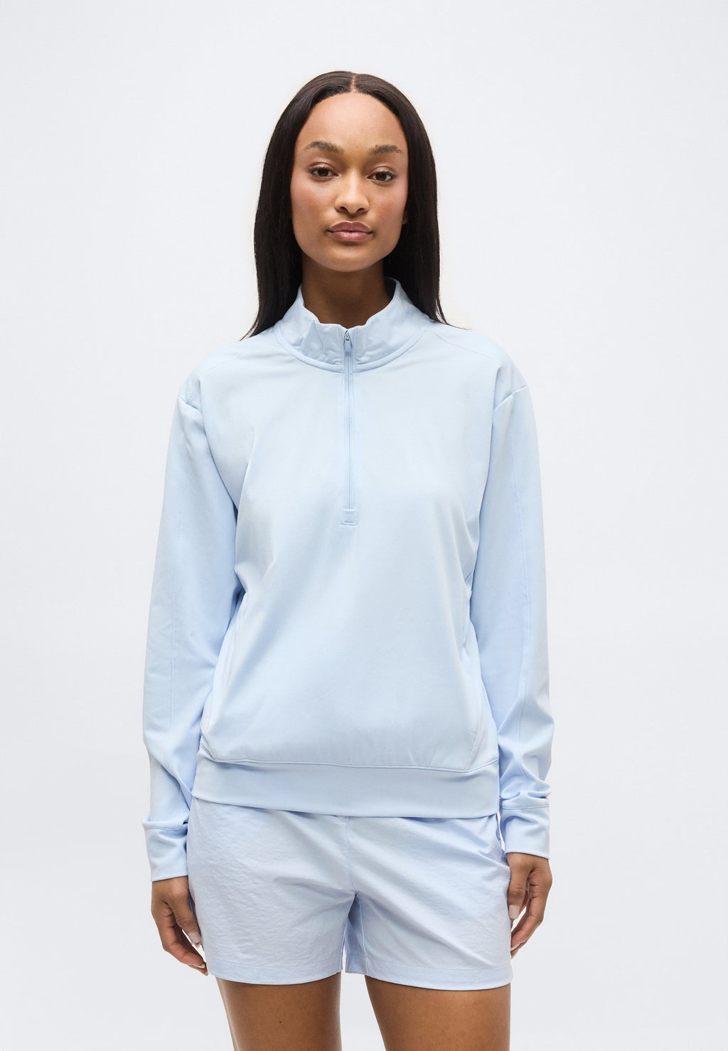 ULTIMATE365 QUARTER-ZIP LAYERING TOP - Sweatshirt - light blue
