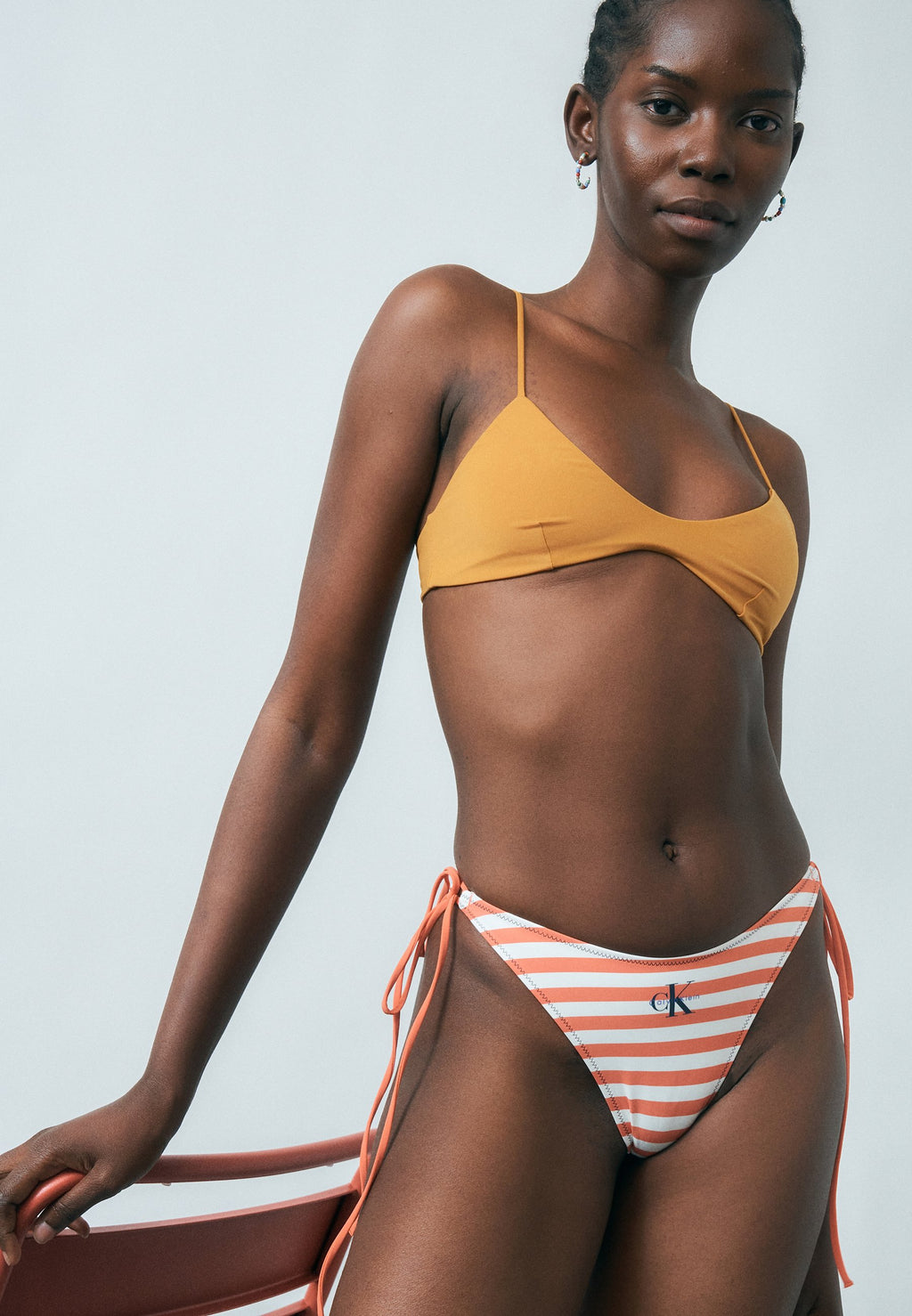 SIDE TIE BOTTOM GRAPHIC MONOGRAM - Bikini bottoms - orange