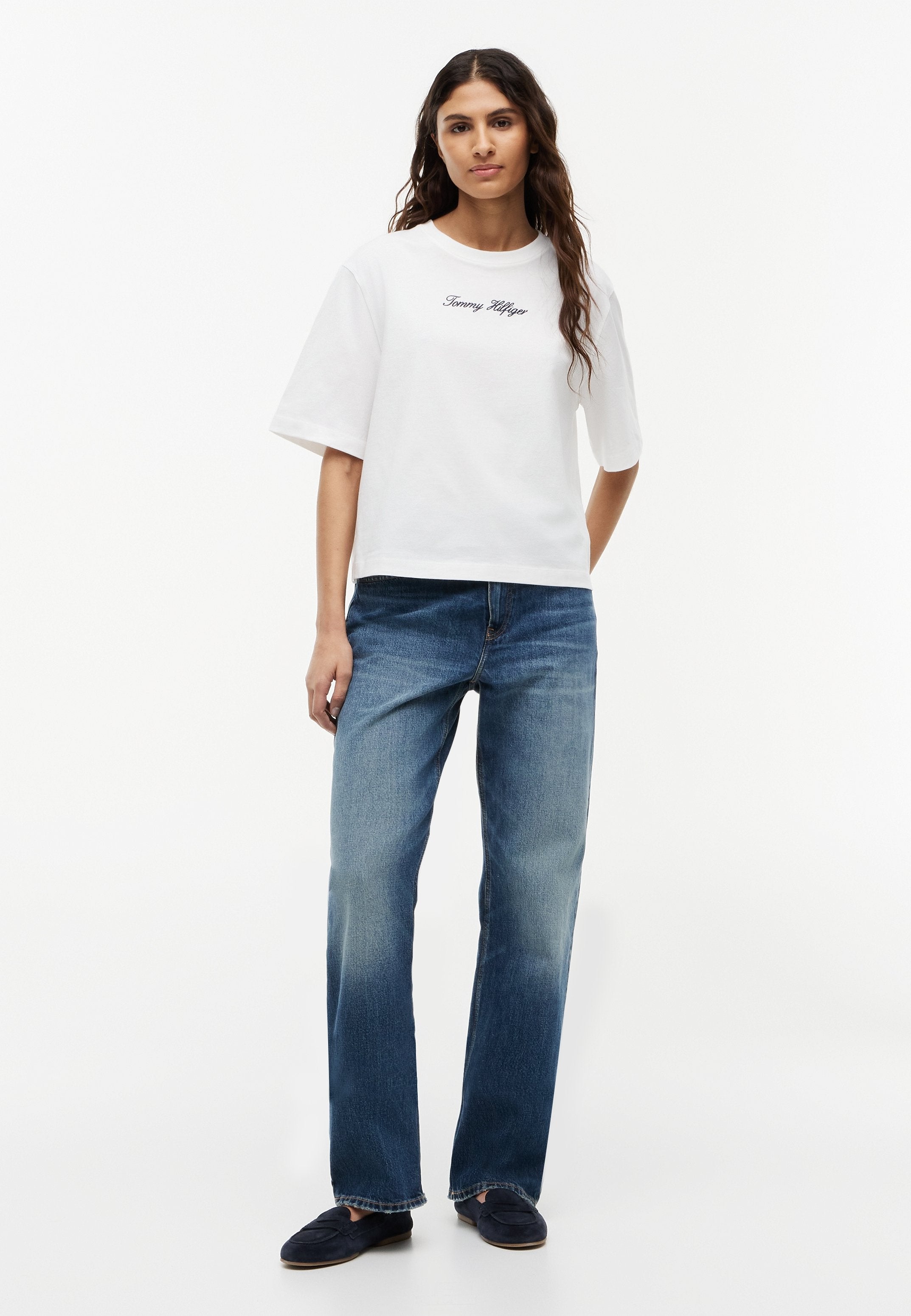 CLASSIC SCRIPT TRAPEZE TEE - Basic T-shirt - ecru