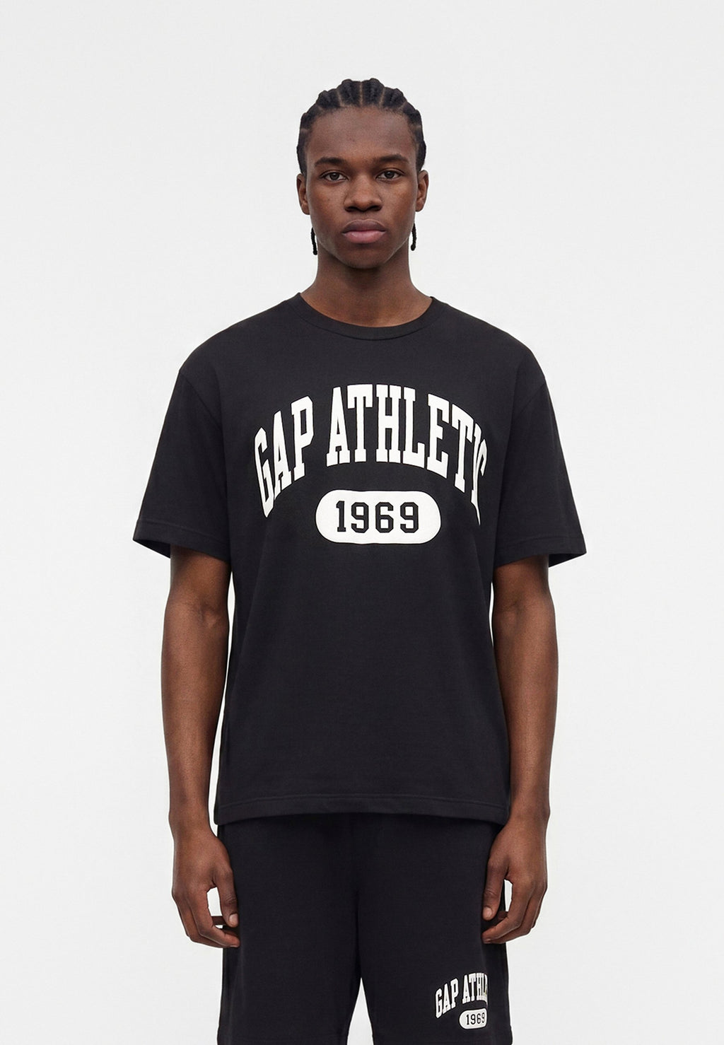 ATHLETIC LOGO CREW - Print T-shirt - black