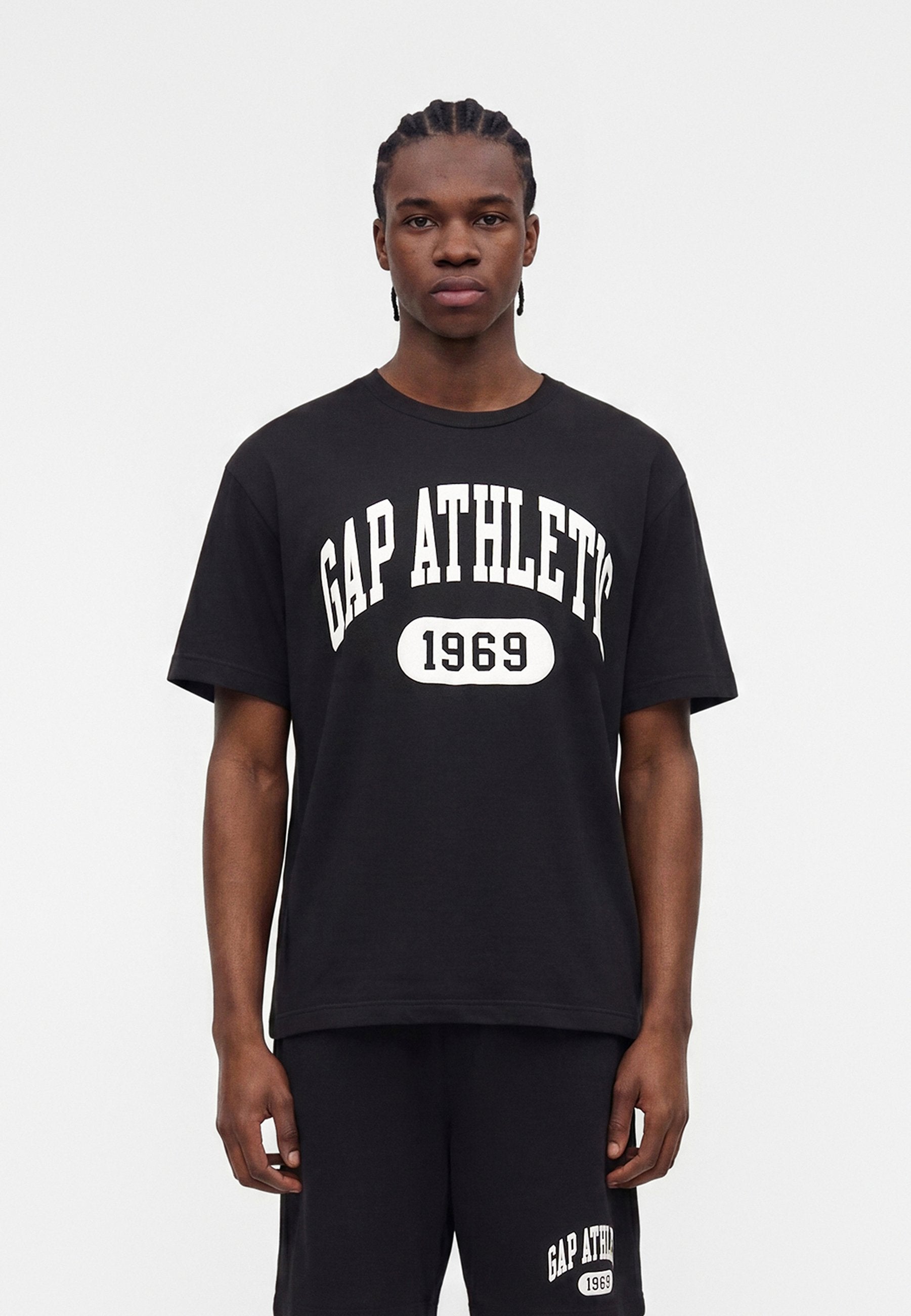 ATHLETIC LOGO CREW - Print T-shirt - black