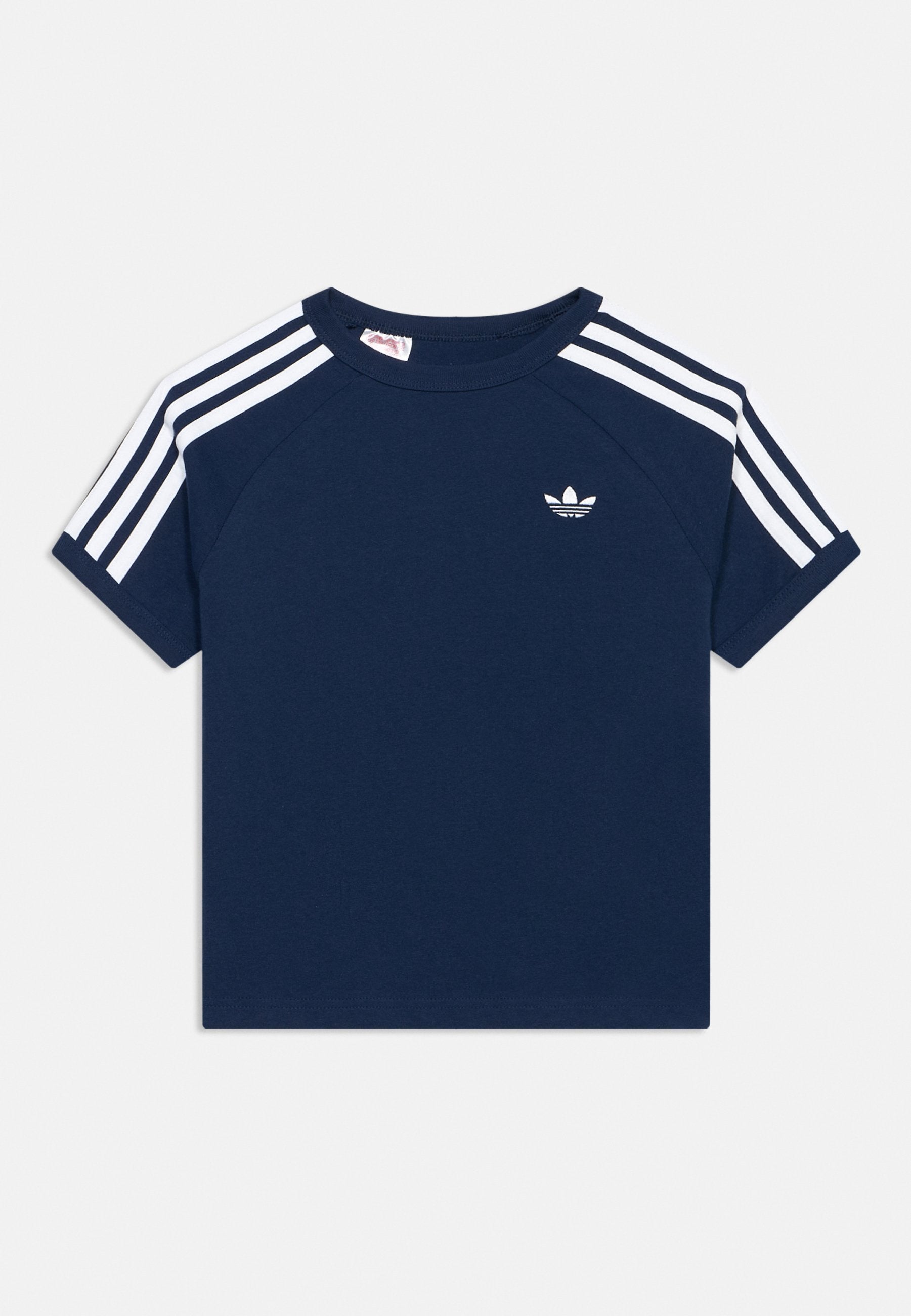 3 STRIPE TEE UNISEX - Baskılı Tişört - gece indigo/beyaz