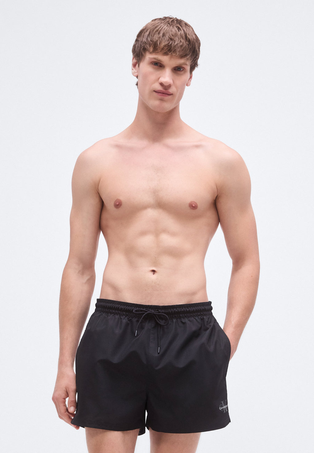 DRAWSTRING WAISTBAND GRAPHIC MONOGRAM - Swimming shorts - black