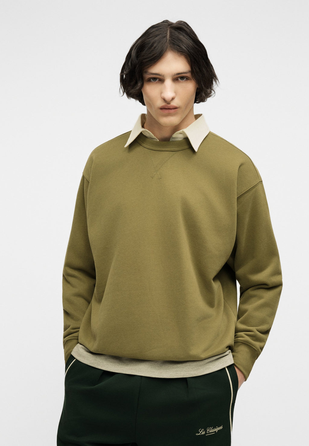 BOXY CREW - Sweatshirt - temporal olive