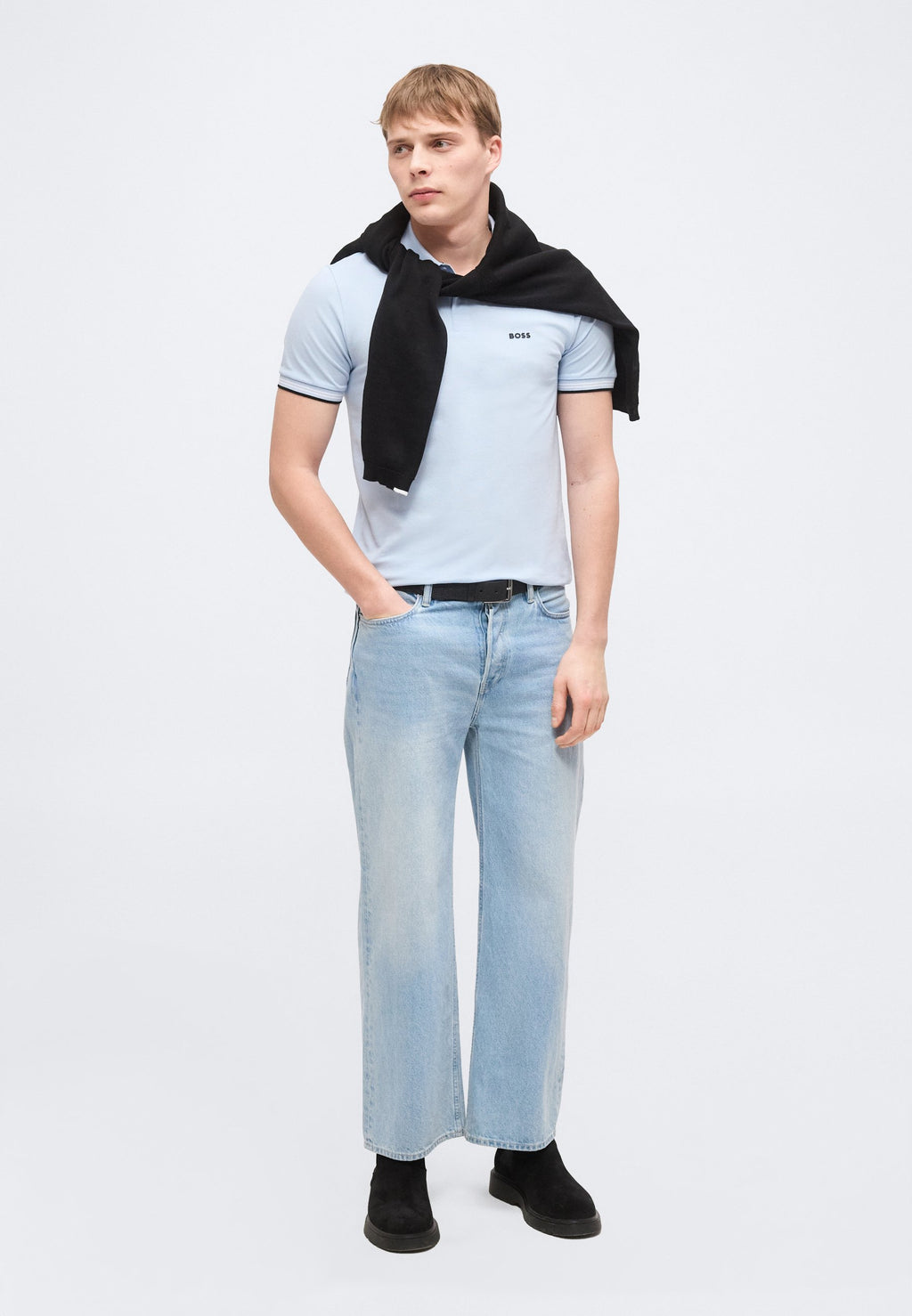 PAUL - Polo shirt - open blue