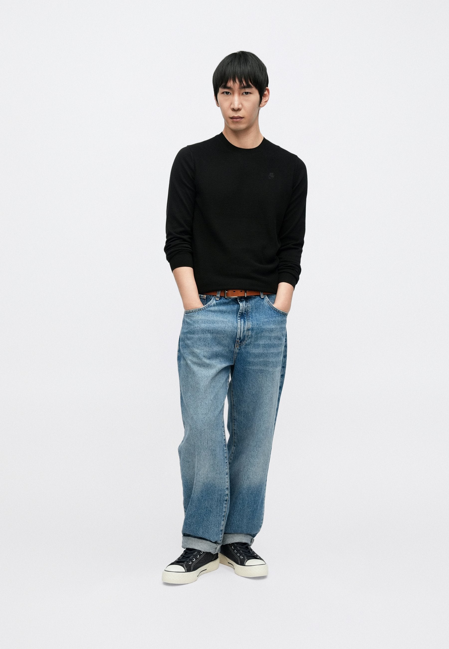 CREW NECK - Jumper - black