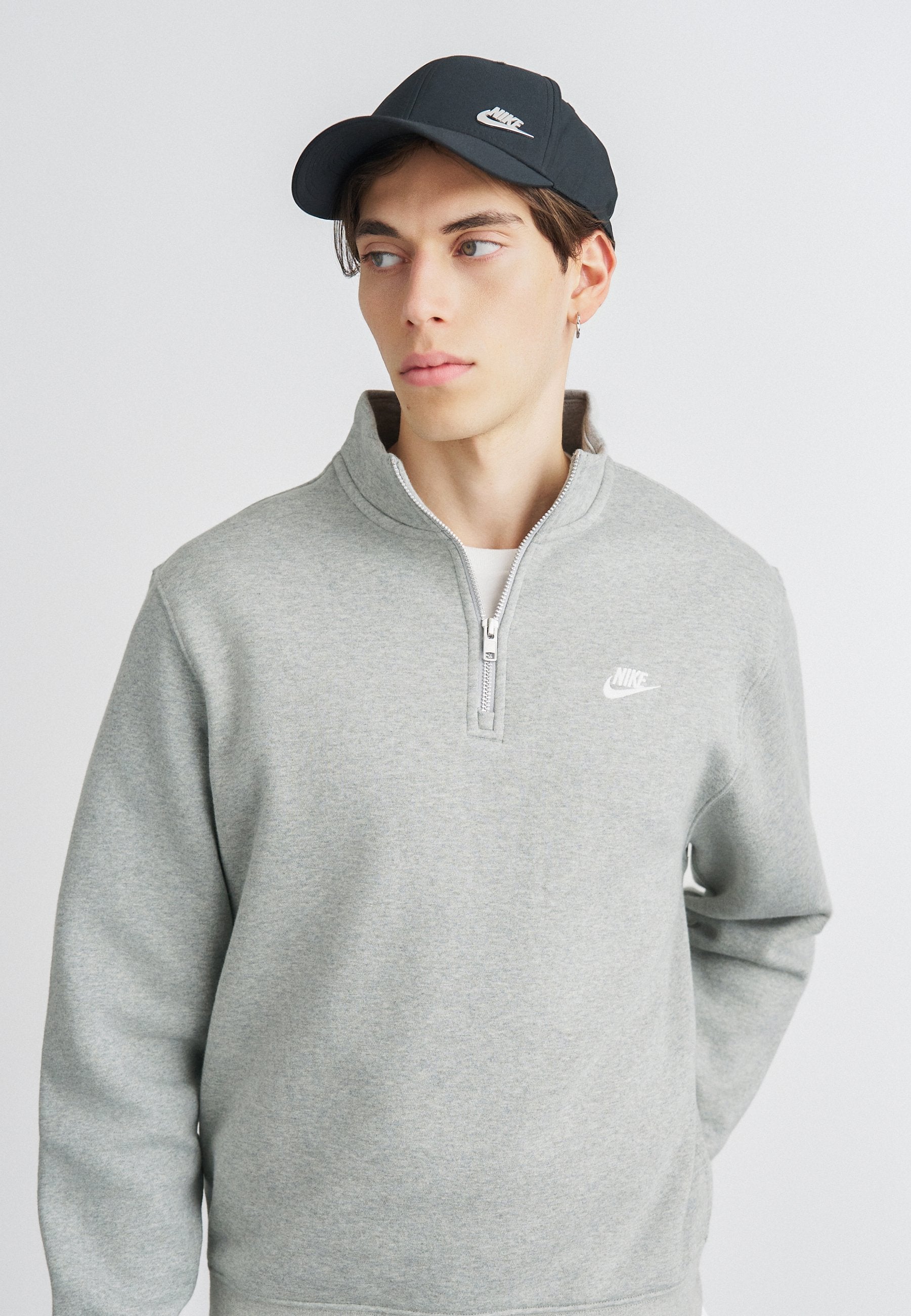 CLUB - Sweatshirt - grey heather/smoke grey/white
