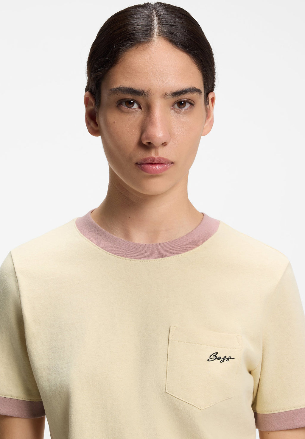 C_EZOE - Basic T-shirt - light/pastel yellow
