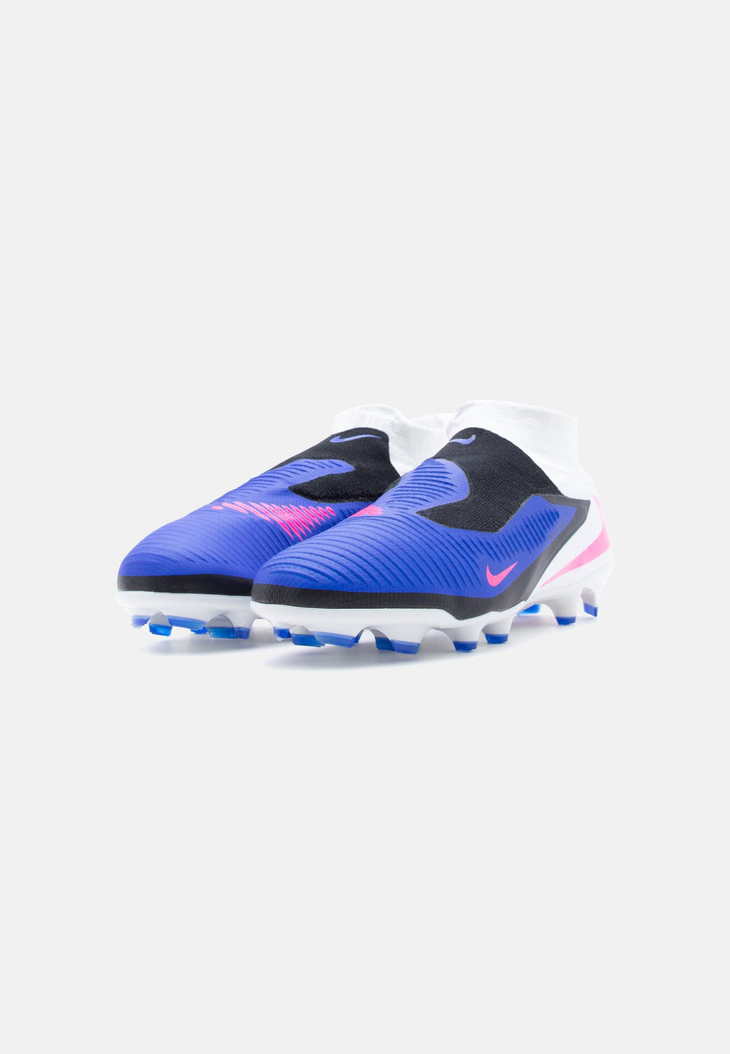 أحذية PHANTOM 6 HIGH PRO FG UNISEX - أحذية كرة القدم للأرضيات الصلبة - أزرق متسابق/انفجار وردي/أبيض