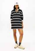 HALF-ZIP RELAXED MINI SWEATSHIRT DRESS - Day dress - black/calico stp