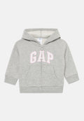 BABYGAP RELAXED LOGO V-DAY ZIP HOODIE - Hoodie - light heather grey
