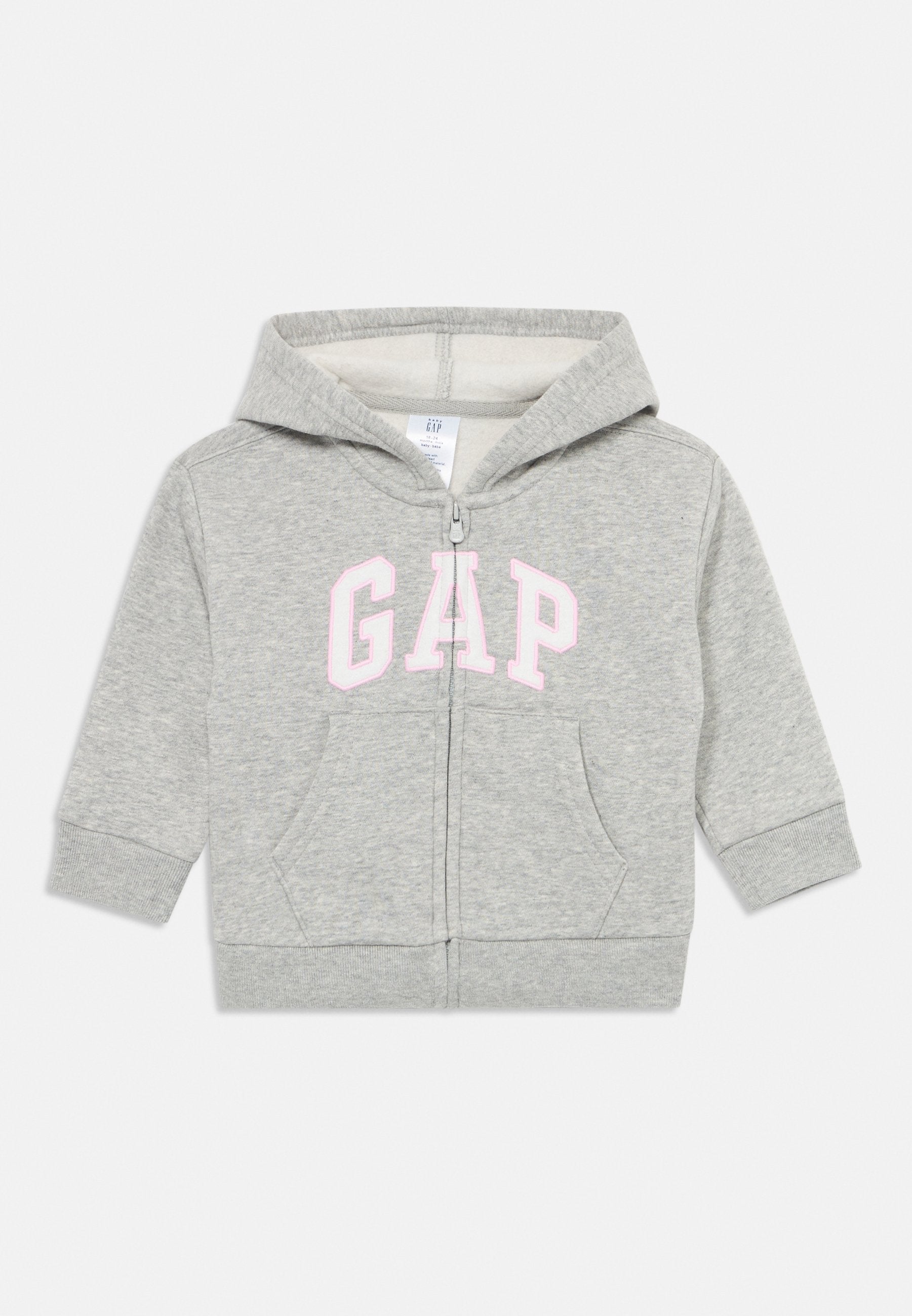 BABYGAP RELAXED LOGO V-DAY ZIP HOODIE - Hoodie - light heather grey