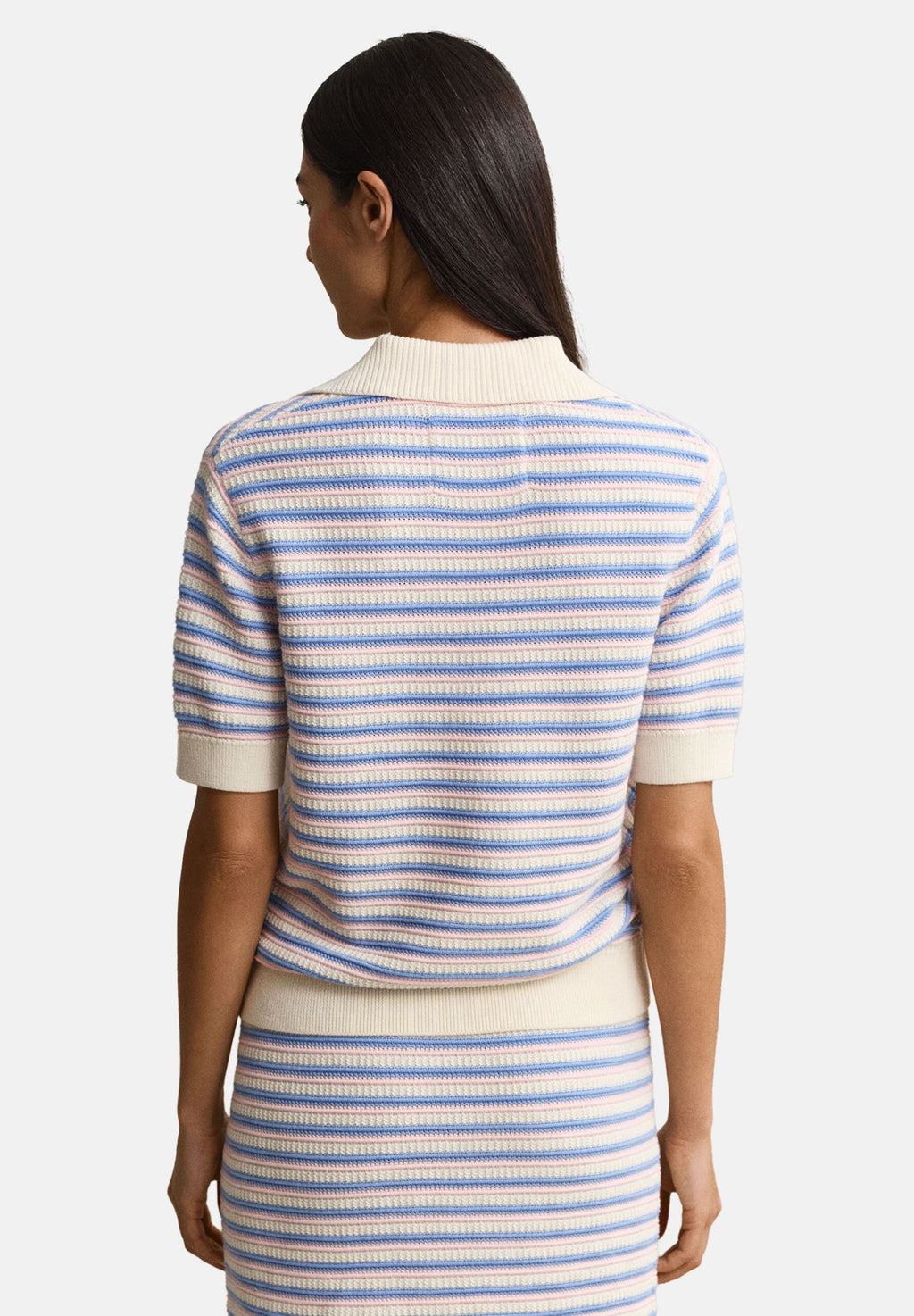 TEXTURED MULTISTRIPE RUGGER - Polo shirt - cream