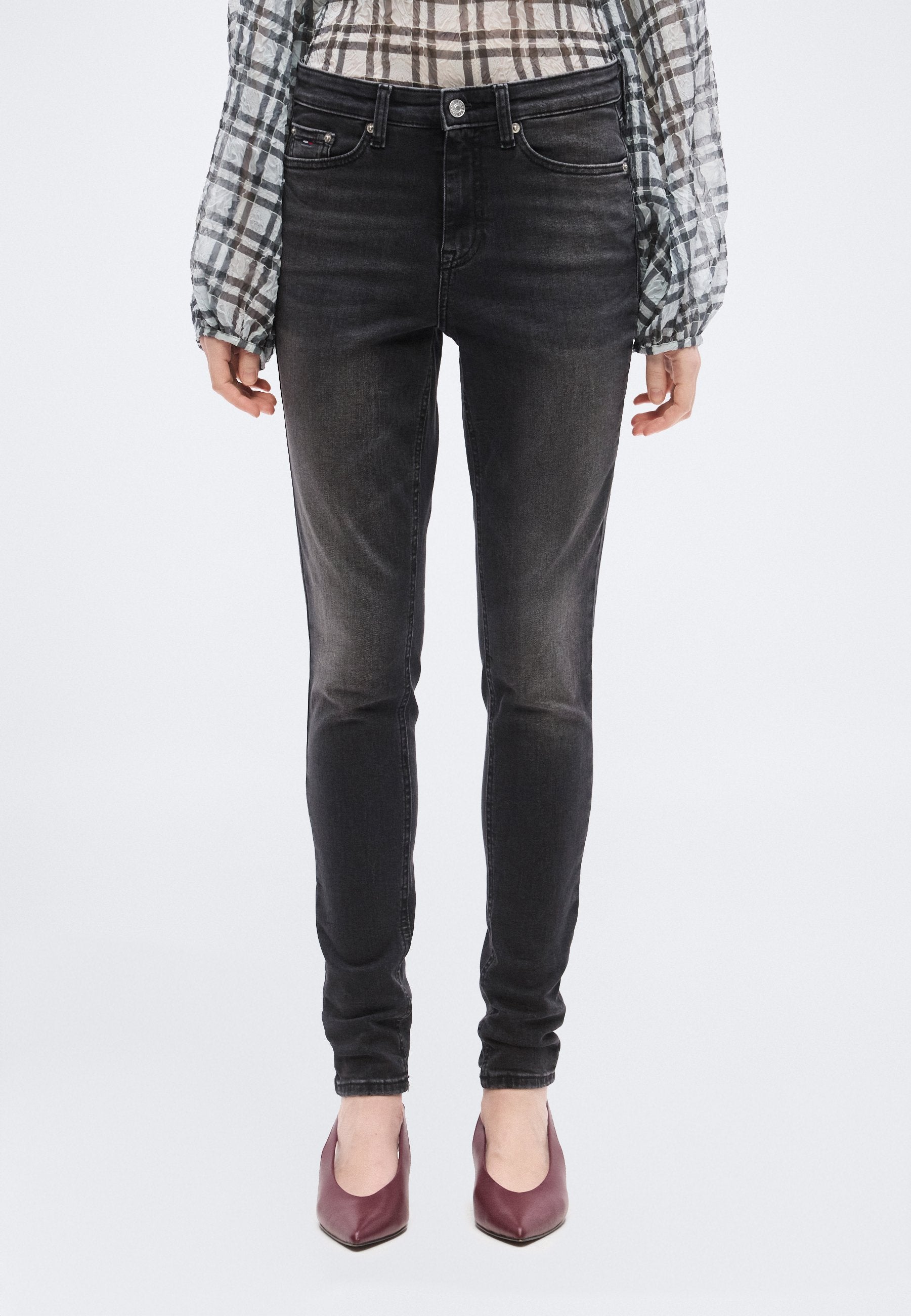 NORA MID RISE SKINNY BLACK JEANS - Jeans Skinny Fit - denim black