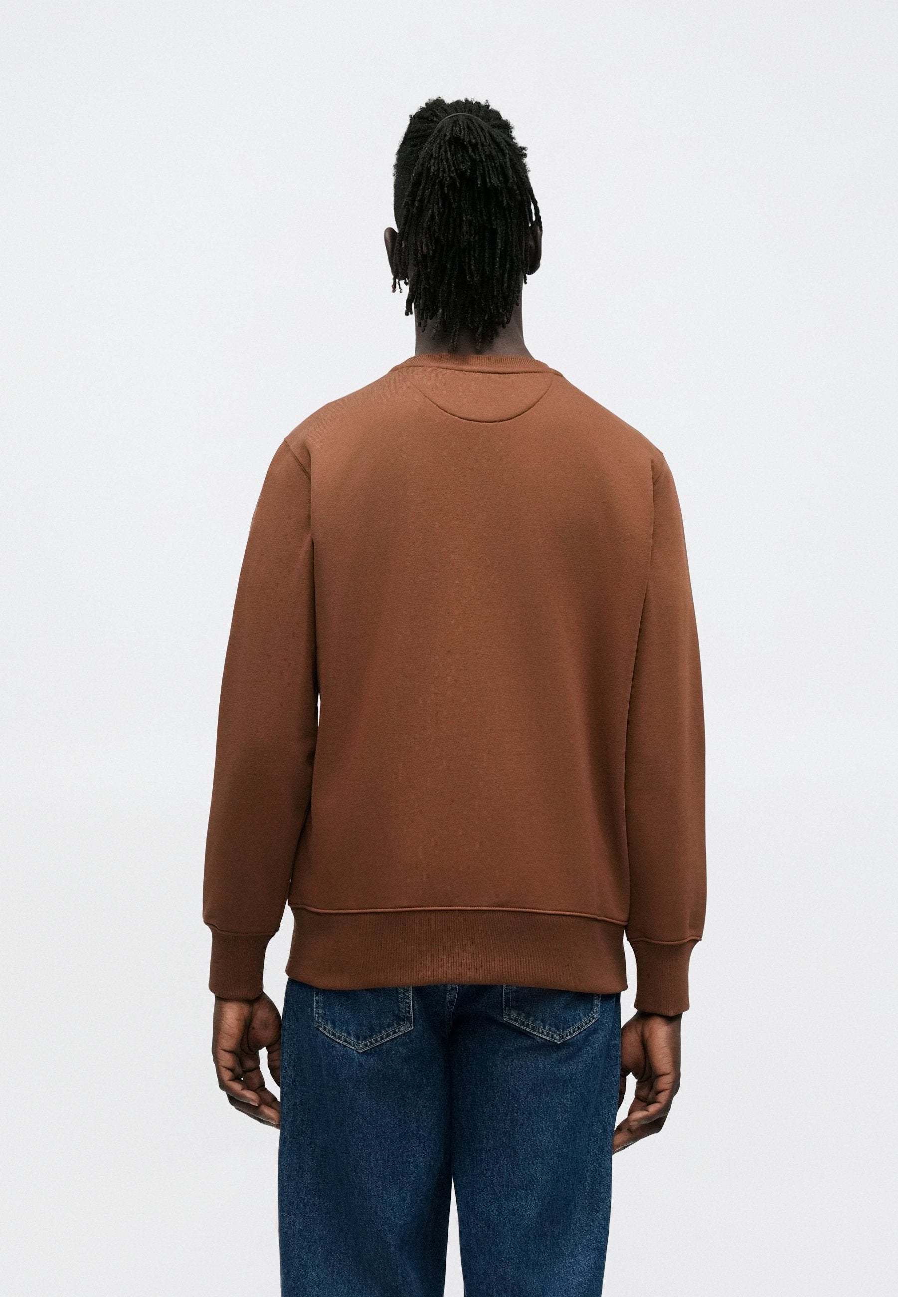 REG  SHIELD C NECK - Sweatshirt - mahogany brown