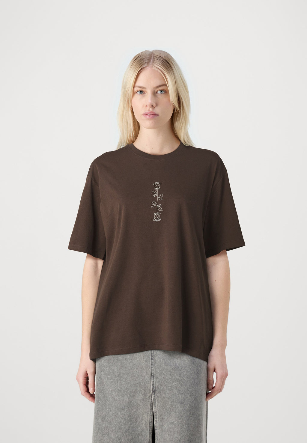 JJWOLFIE 5 PACK - Print T-shirt - chocolate brown /white/moonbeam/black