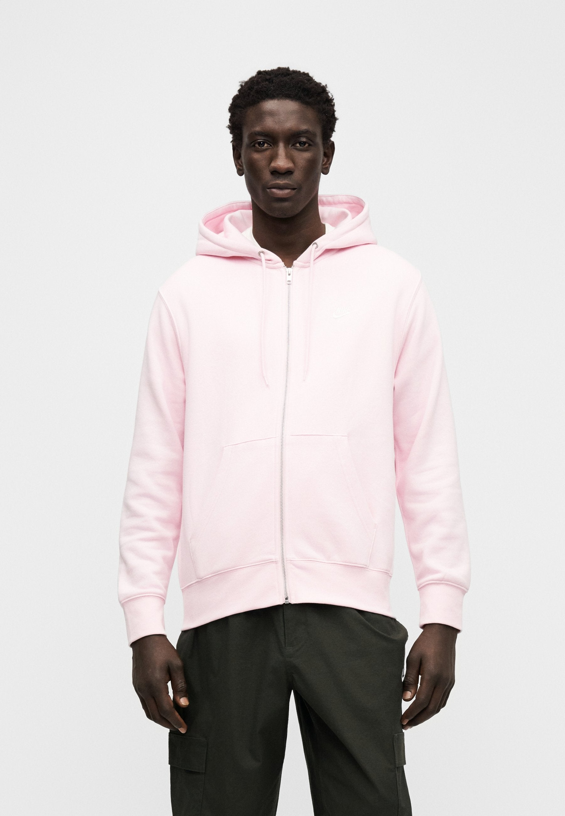 KAPÜŞONLU - Tam fermuarlı sweatshirt - pembe köpük/beyaz