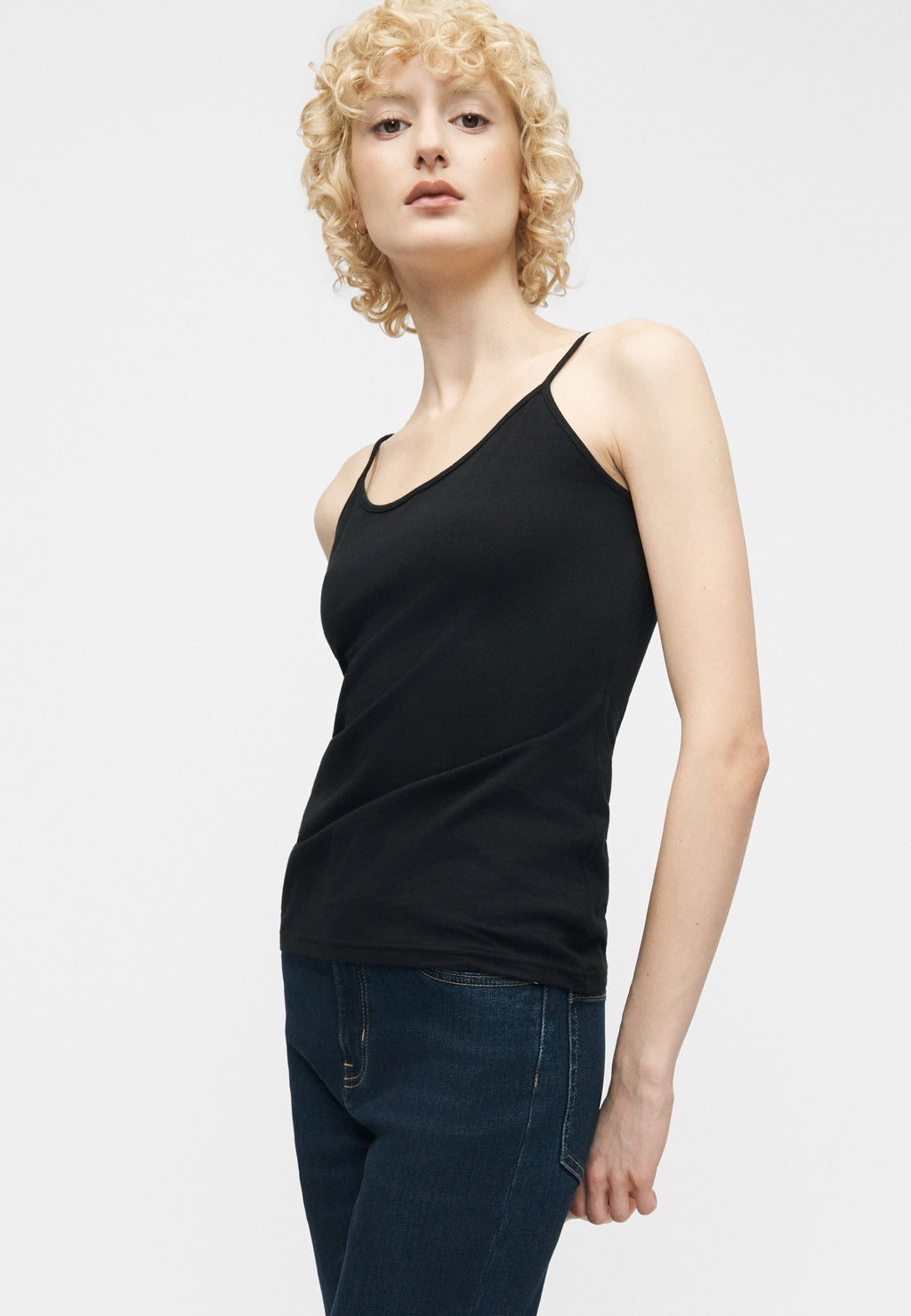 FITTED CAMI 3 PACK - Top - black