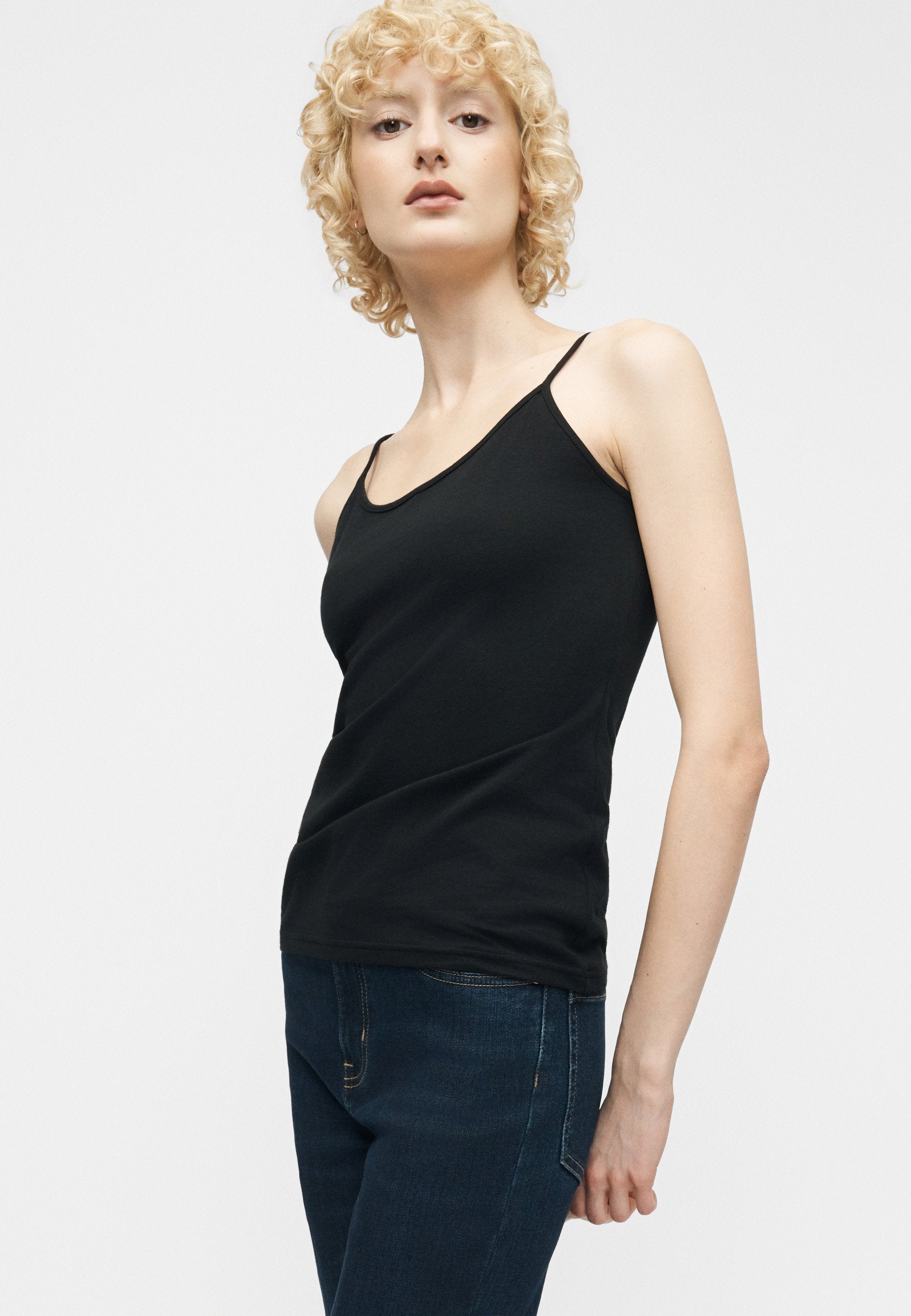 FITTED CAMI 3 PACK - Top - black