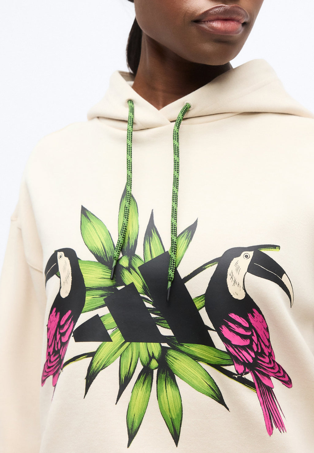 ADIDAS X FARM RIO - Hoodie - beige/black