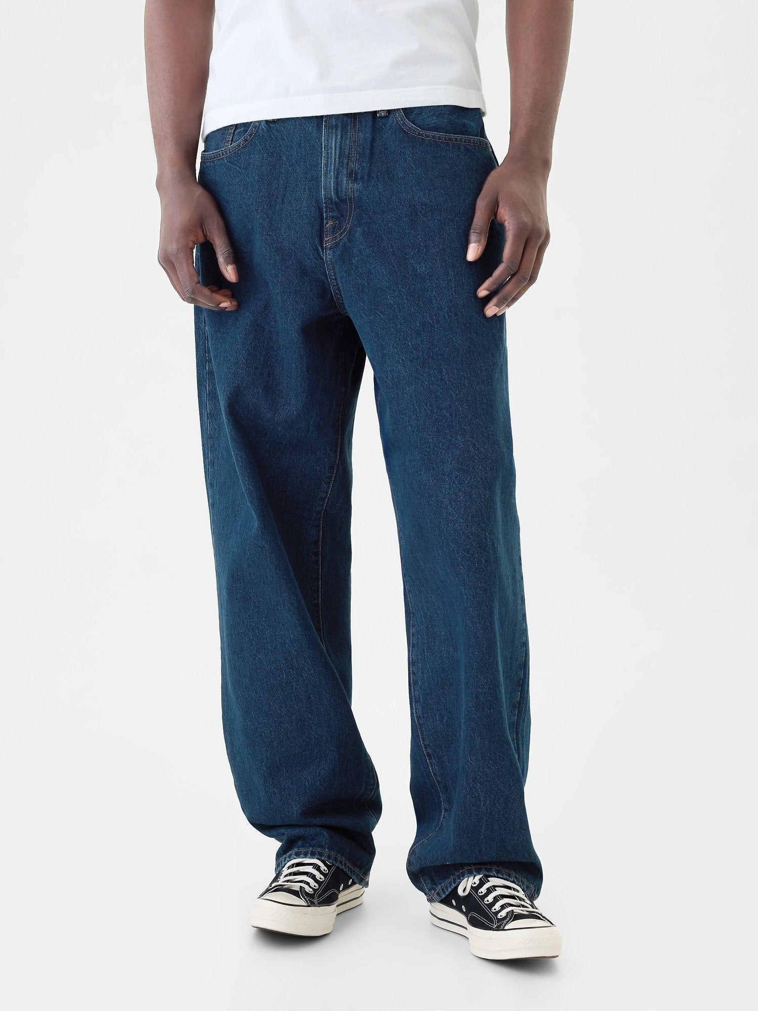 BAGGY FIT RIGID - Straight leg jeans - dark wash
