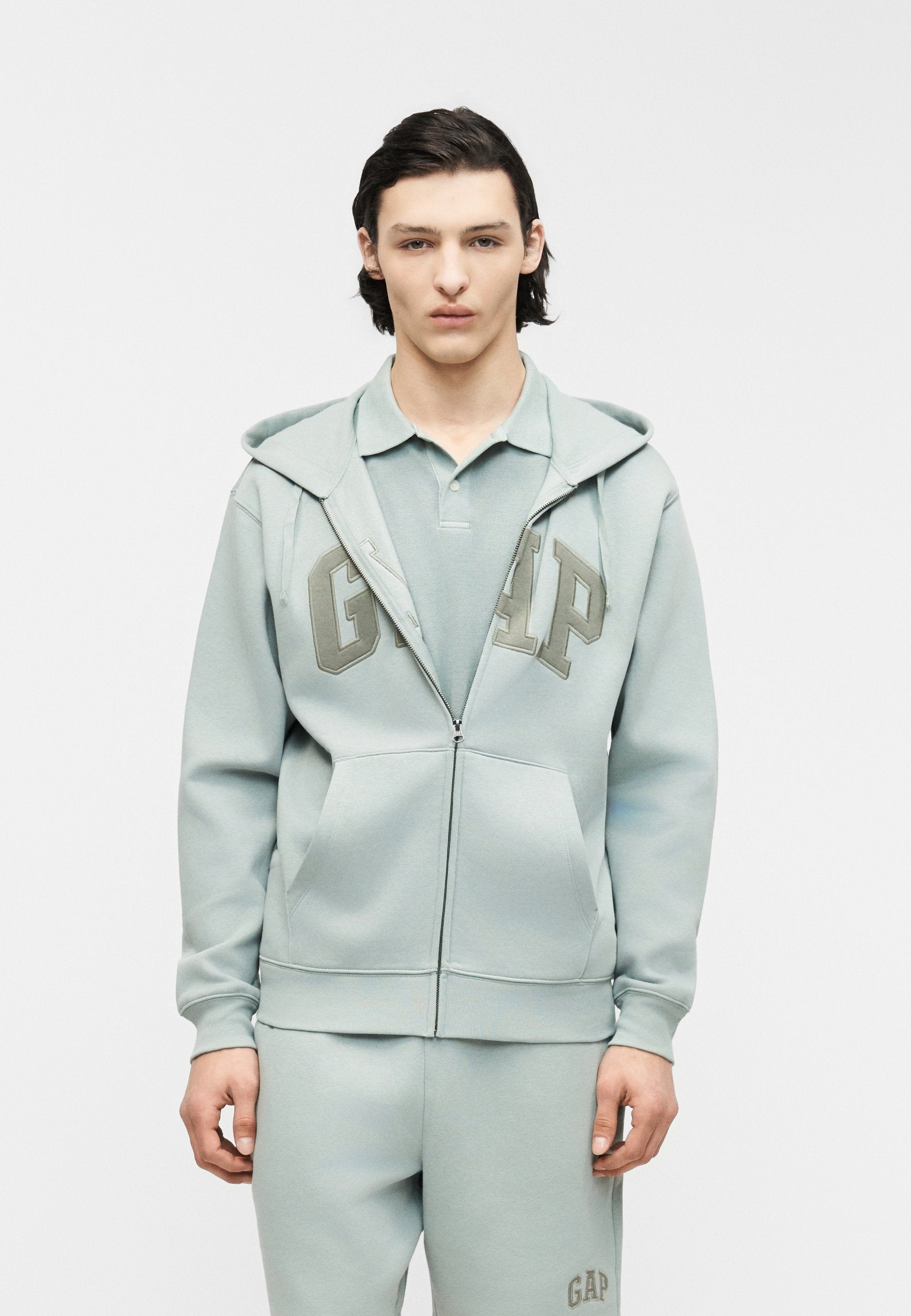HERITAGE LOGO - Zip-up sweatshirt - iceberg green