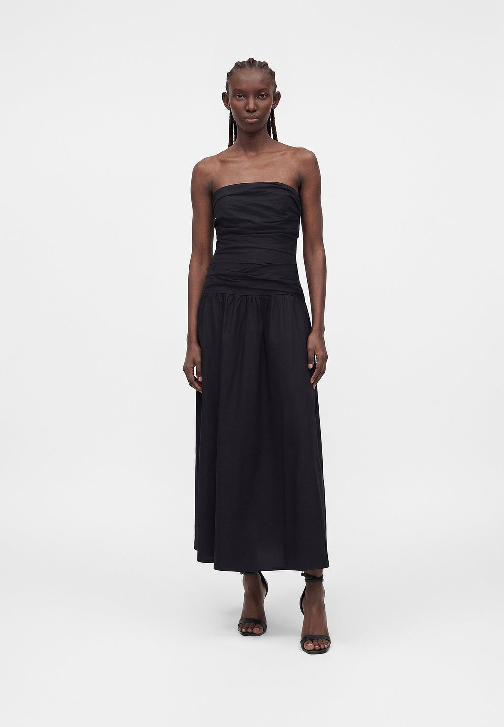 STRAPLESS DRAPED BODICE MAXI DRESS - Maxi dress - true black