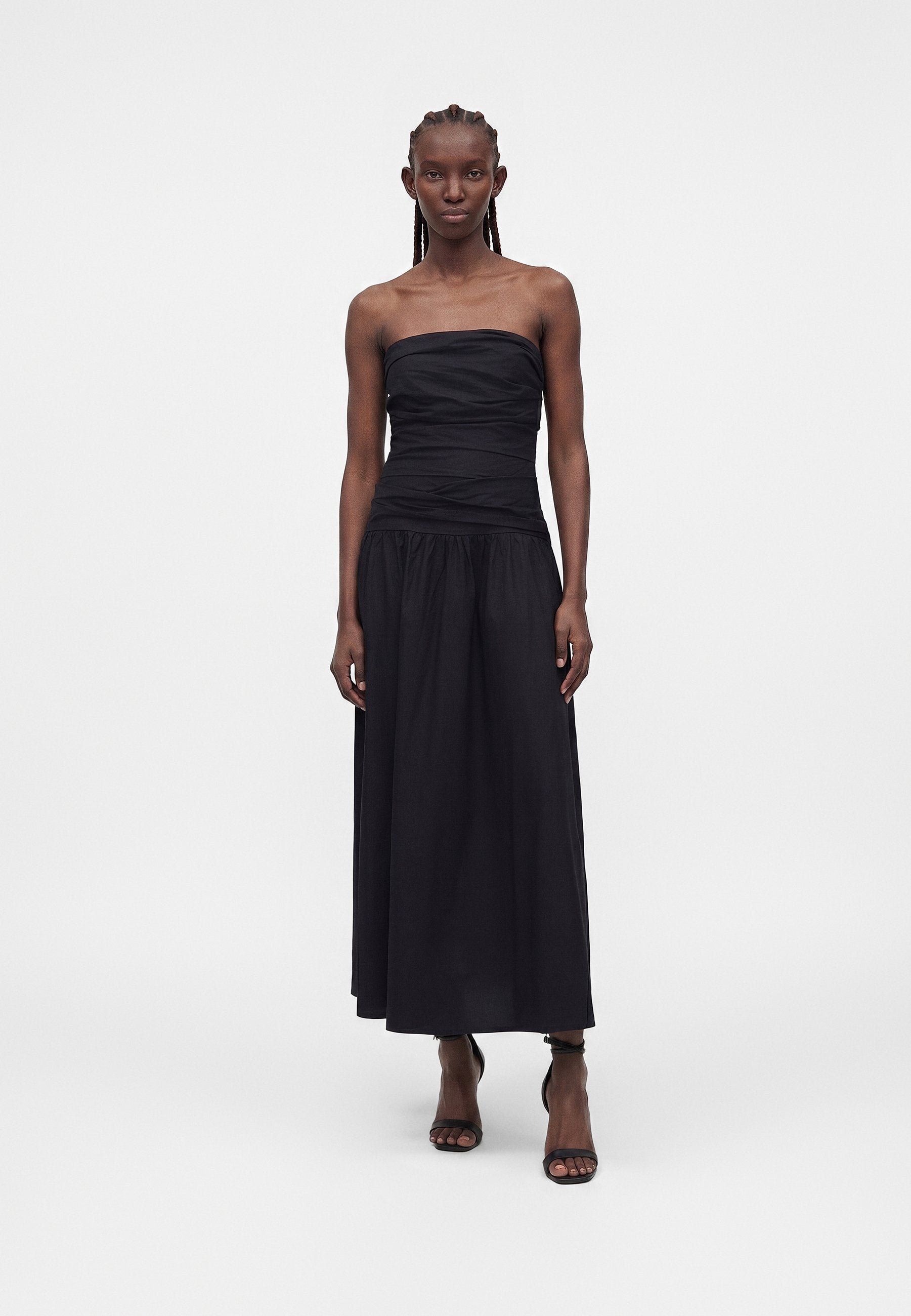 STRAPLESS DRAPED BODICE MAXI DRESS - Maxi dress - true black
