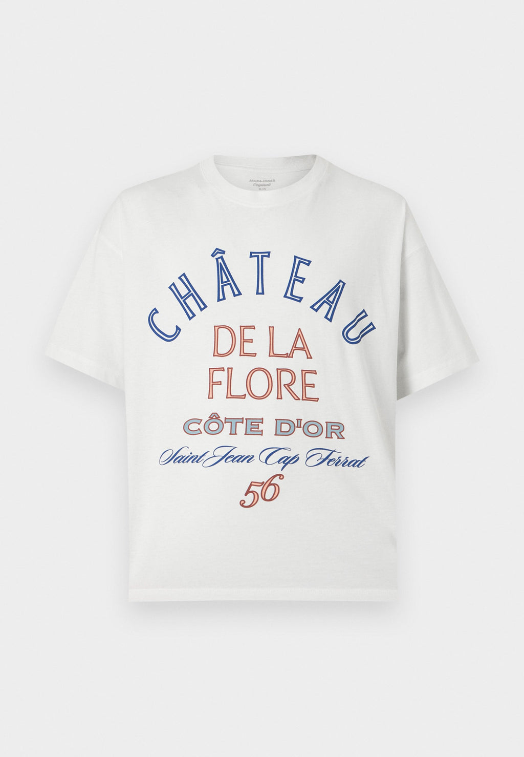 JORMENTON TYPO FRONT TEE CREW NECK - Print T-shirt - snow white