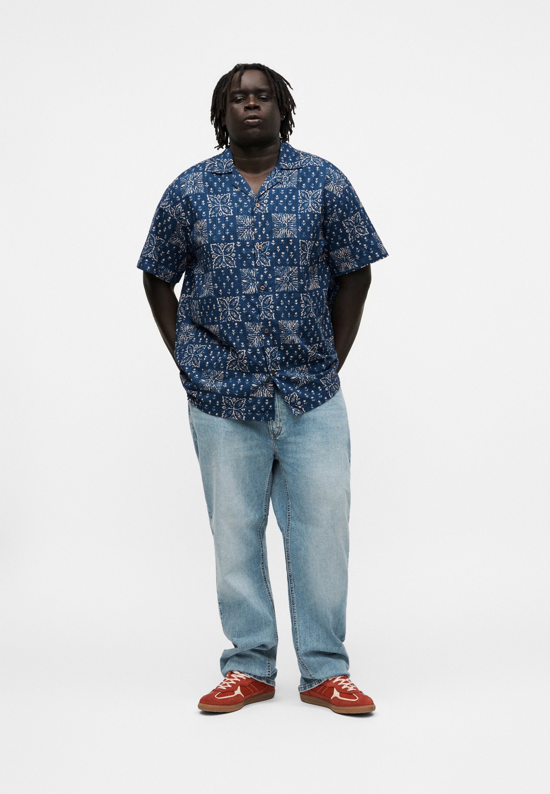 JPRBLULYON PRINT DOBBY SHIRT - Shirt - sky captain