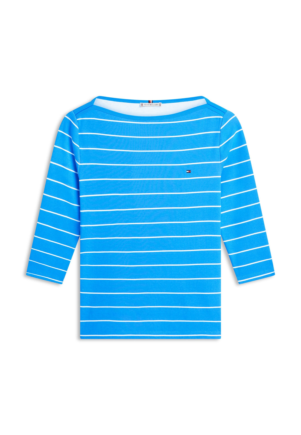 BOAT NECK THREE-QUARTER SLEEVE T-SHIRT - Long sleeved top - blue orbit/ecru