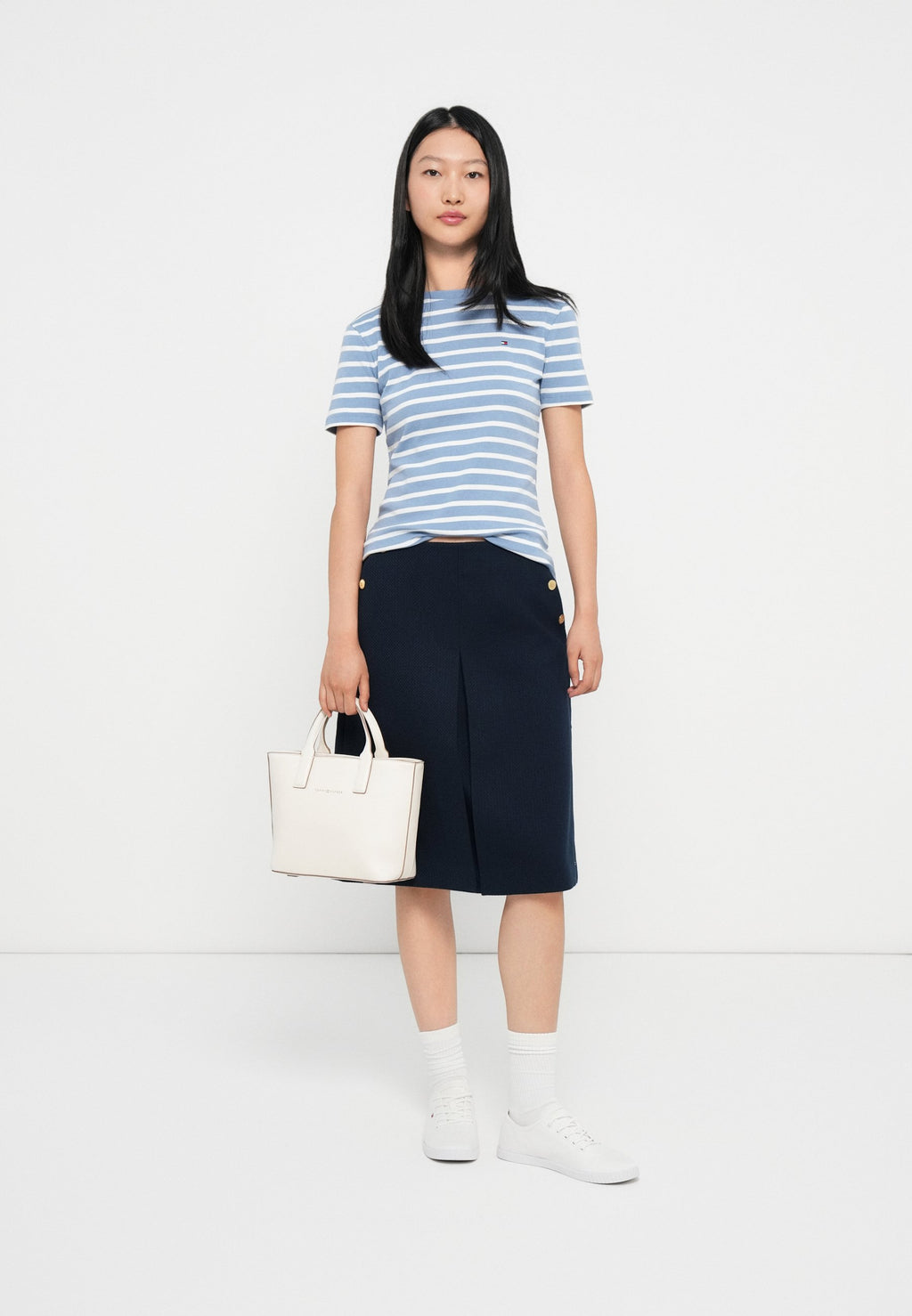 SLIM CODY - Print T-shirt - clear water/ecru