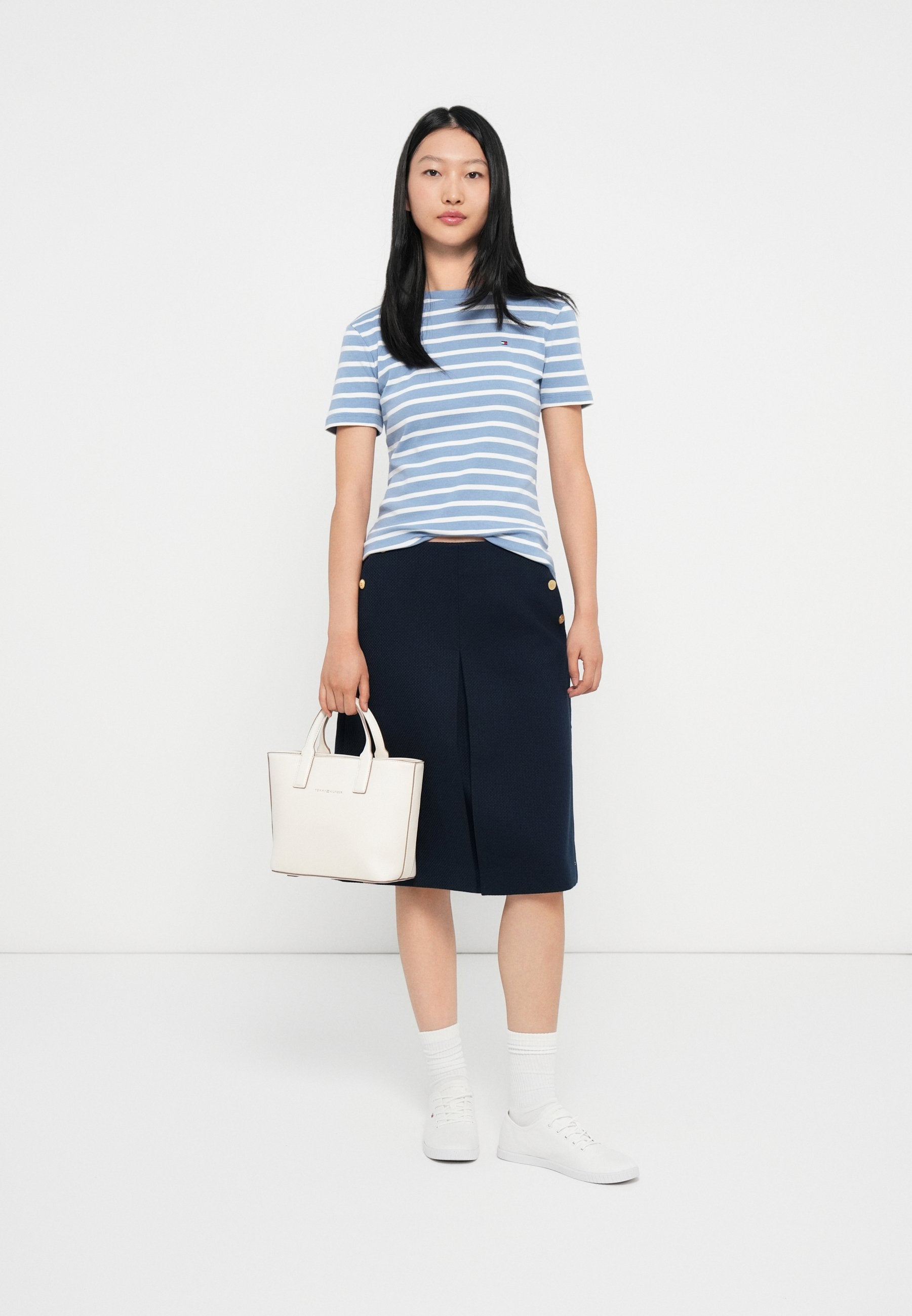 SLIM CODY - Print T-shirt - clear water/ecru