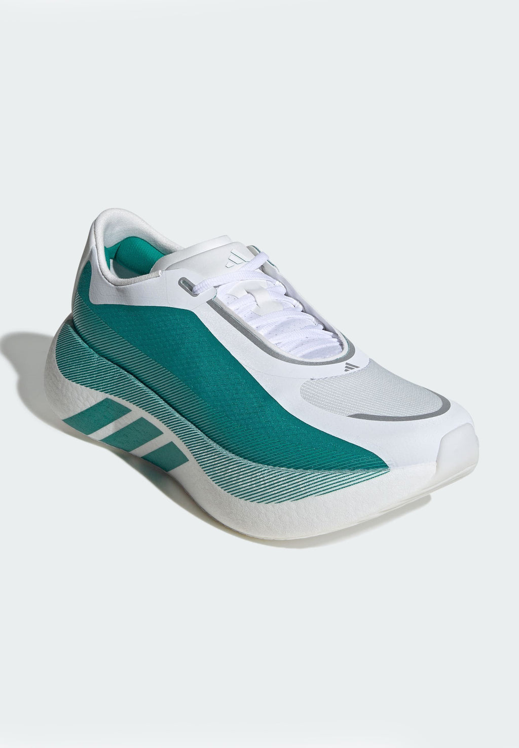 HYPERBOOST EDGE - Road running shoes - cloud white   equipment green   metalic