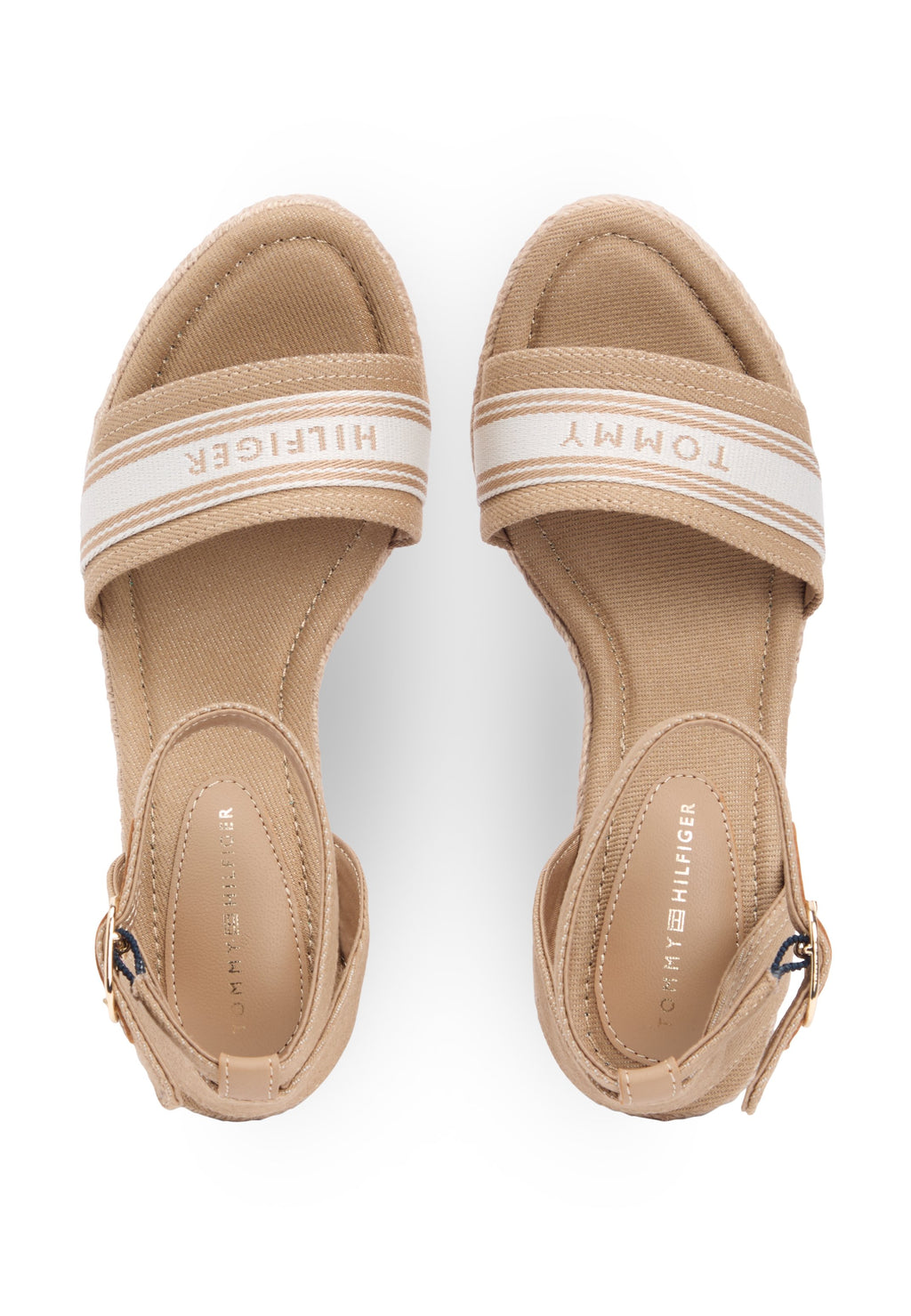 CANVAS DENIM WEDGE ESPADRILLES - Platform sandals - safari canvas