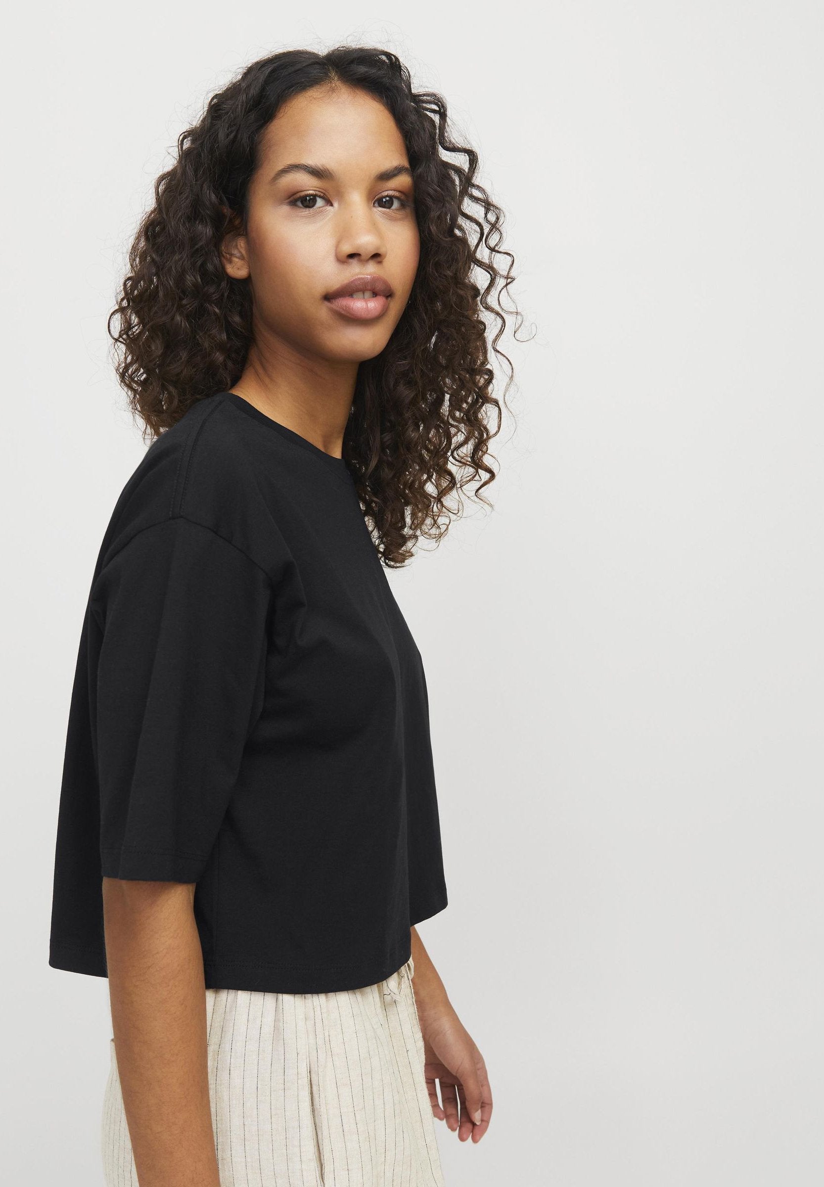 TEE COURT AMPLE JXANDREA - T-shirt basique - noir