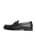 LEATHER COLOUR-BLOCKED LOAFERS - Slip-ons - black