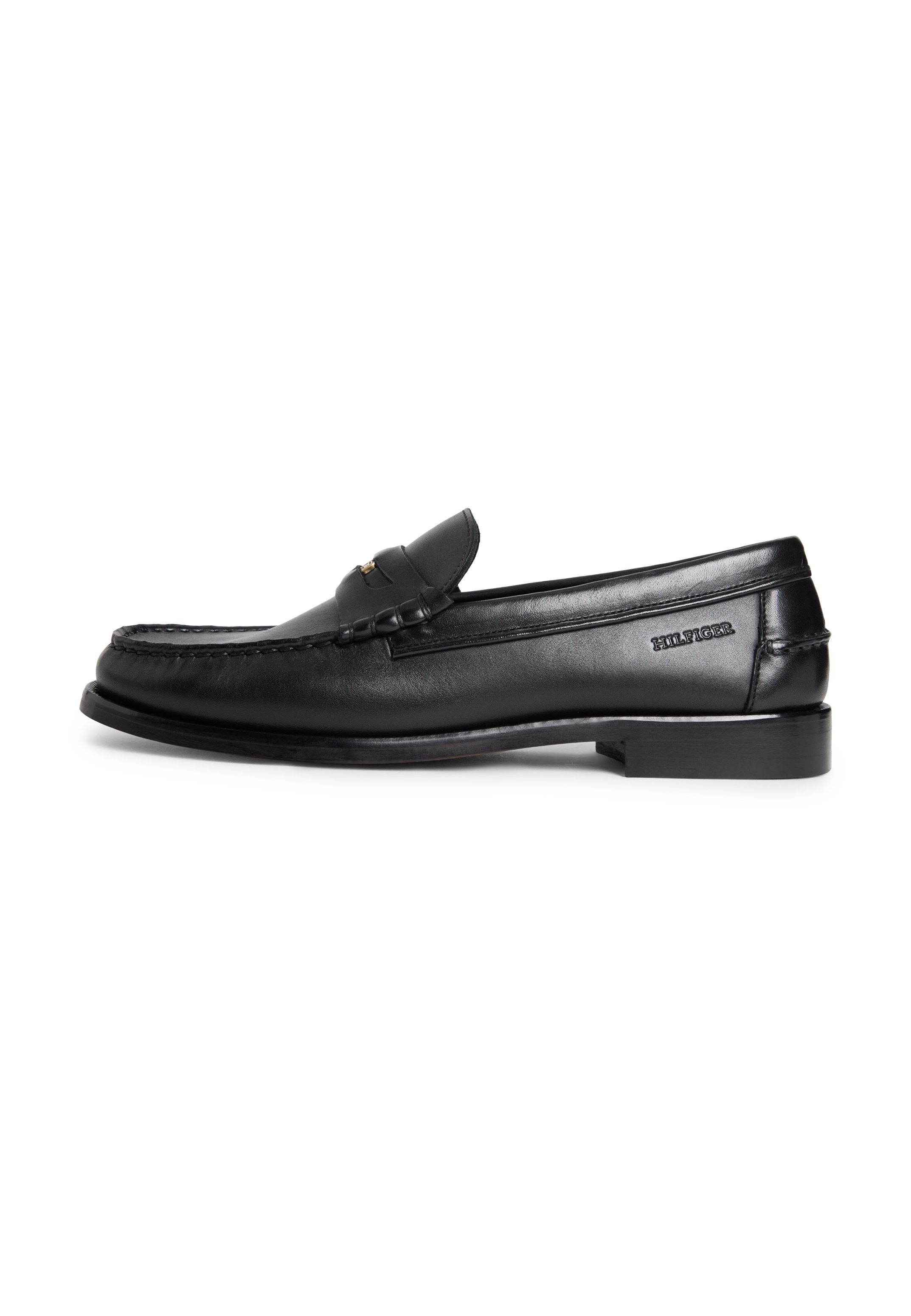 LEATHER COLOUR-BLOCKED LOAFERS - Slip-ons - black