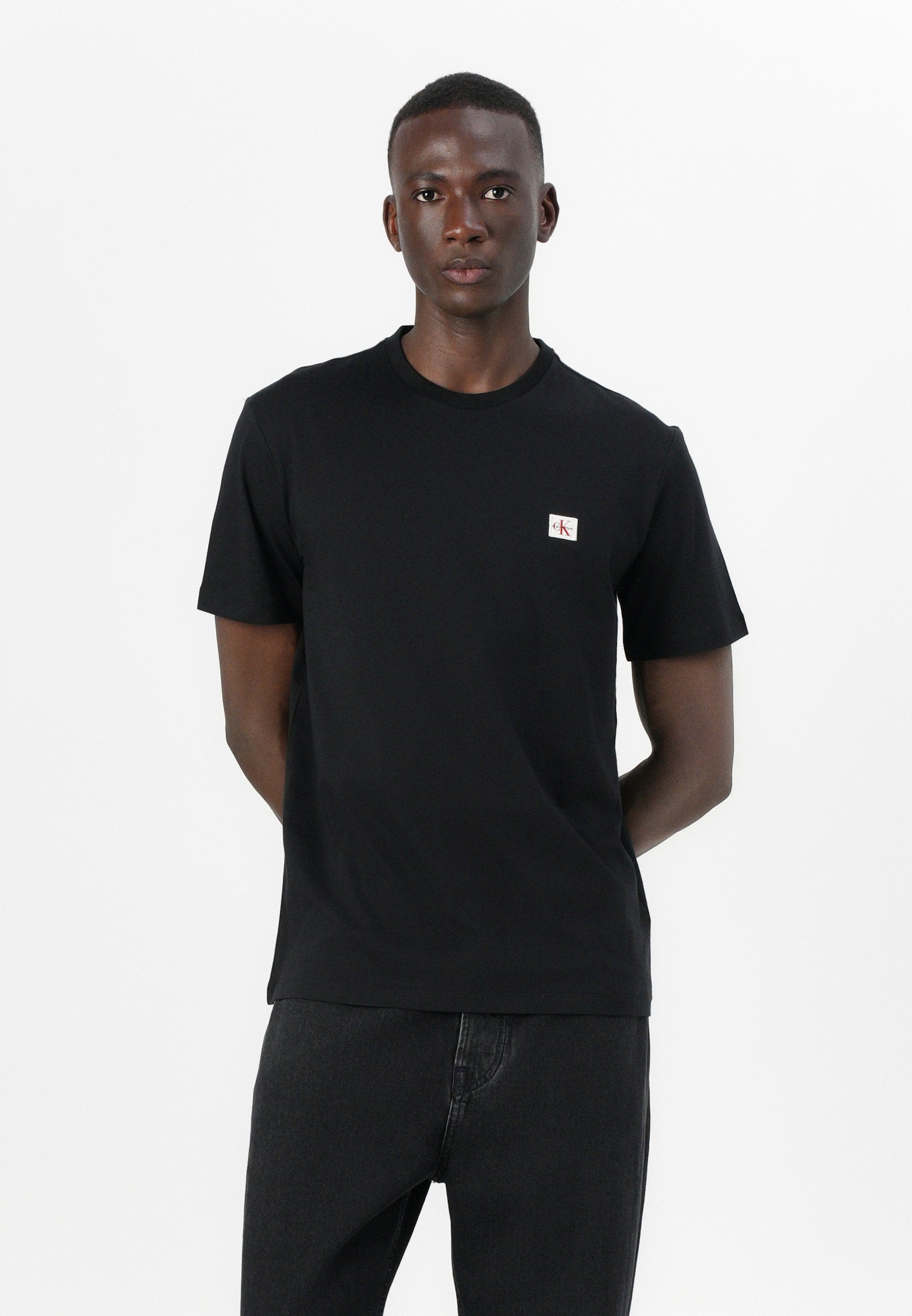 SS BADGE TEE 2PK - Basic T-shirt - black/bright white