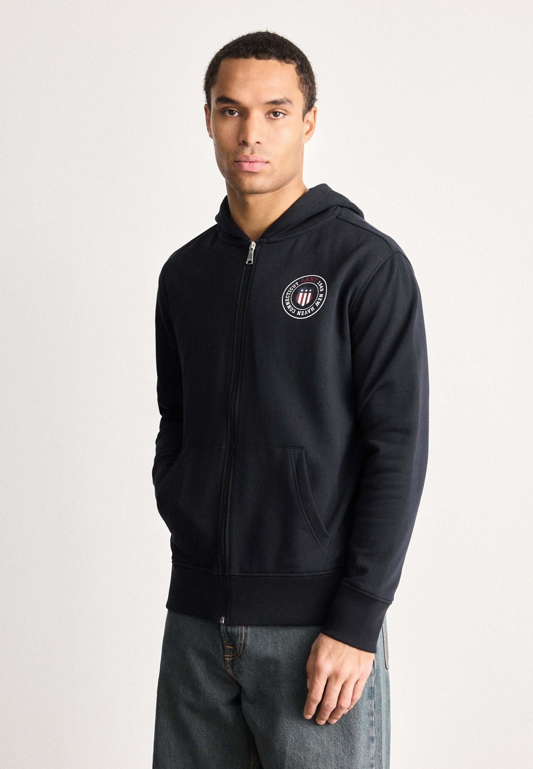 GRAPHIC FULL ZIP HOODIE - Zip-up sweatshirt - black