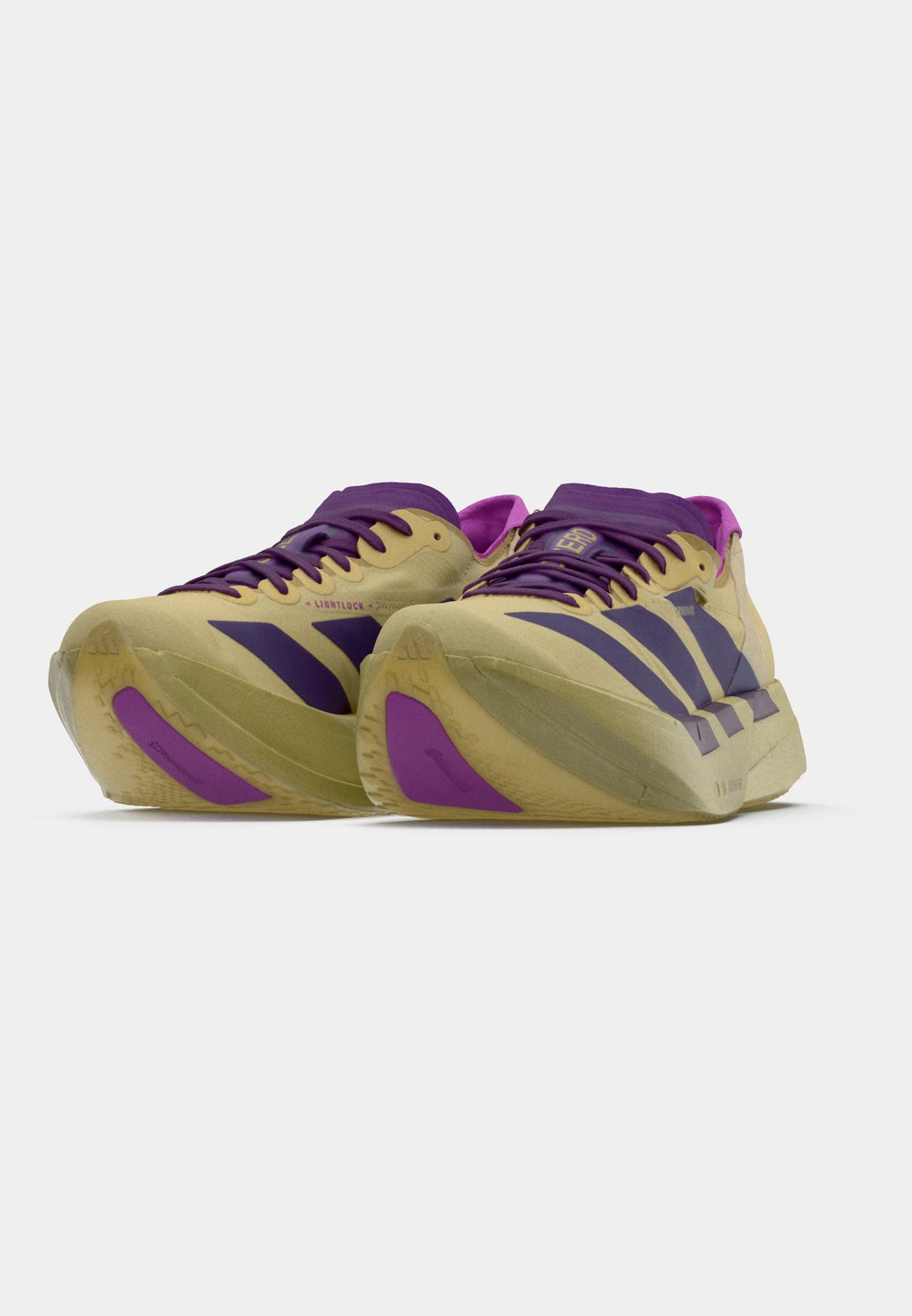ADIZERO ADIOS PRO 4 - Road running shoes - sand/rich purple/gold-coloured metallic