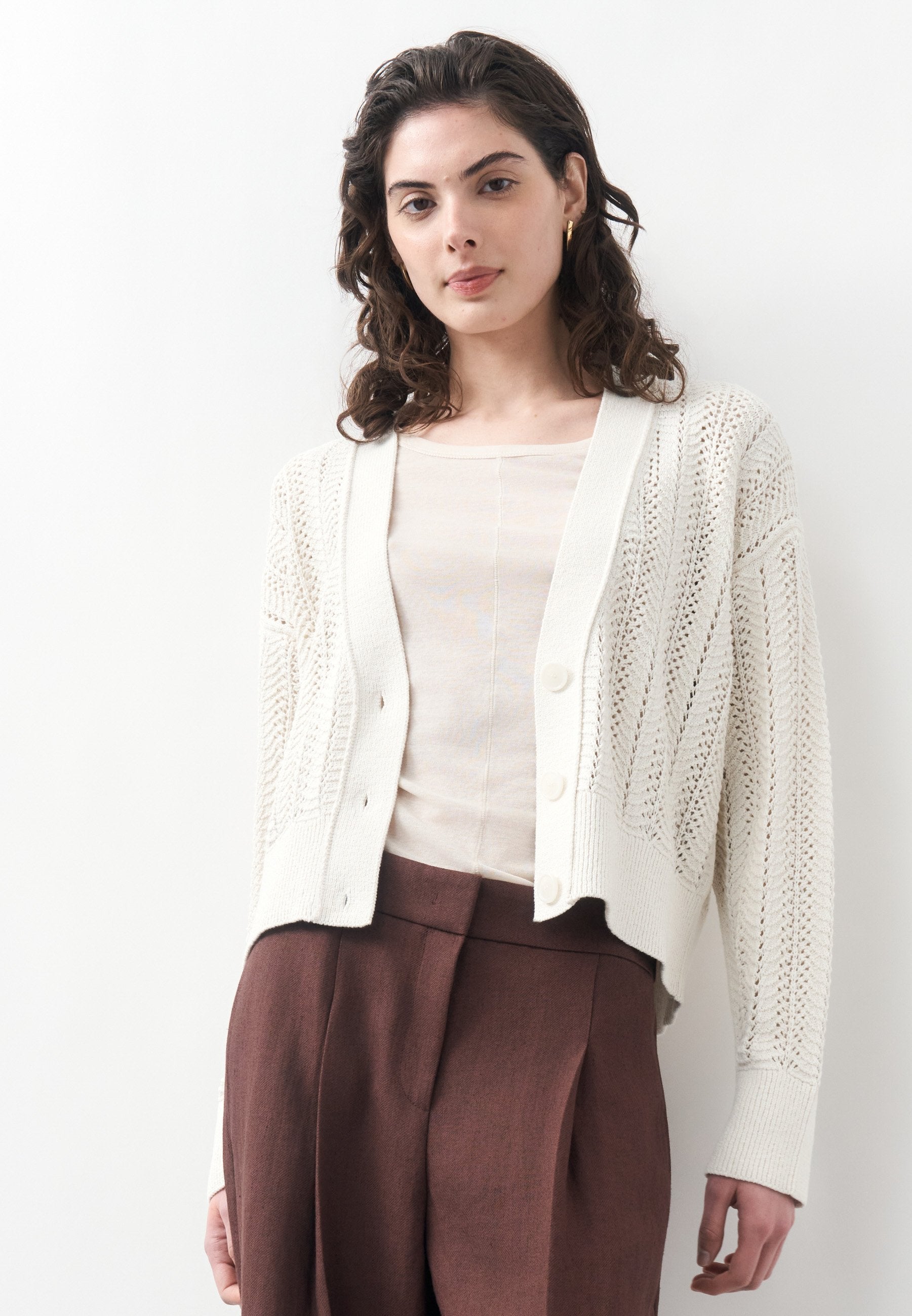 FAMIENS - Cardigan - blanc ouvert