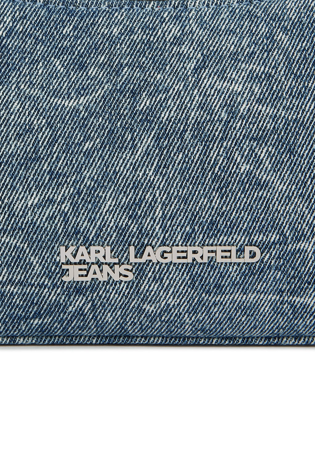 KLJ DENIM CHAIN SM SHOULDERBAG - Cross body bag - washed medium blue