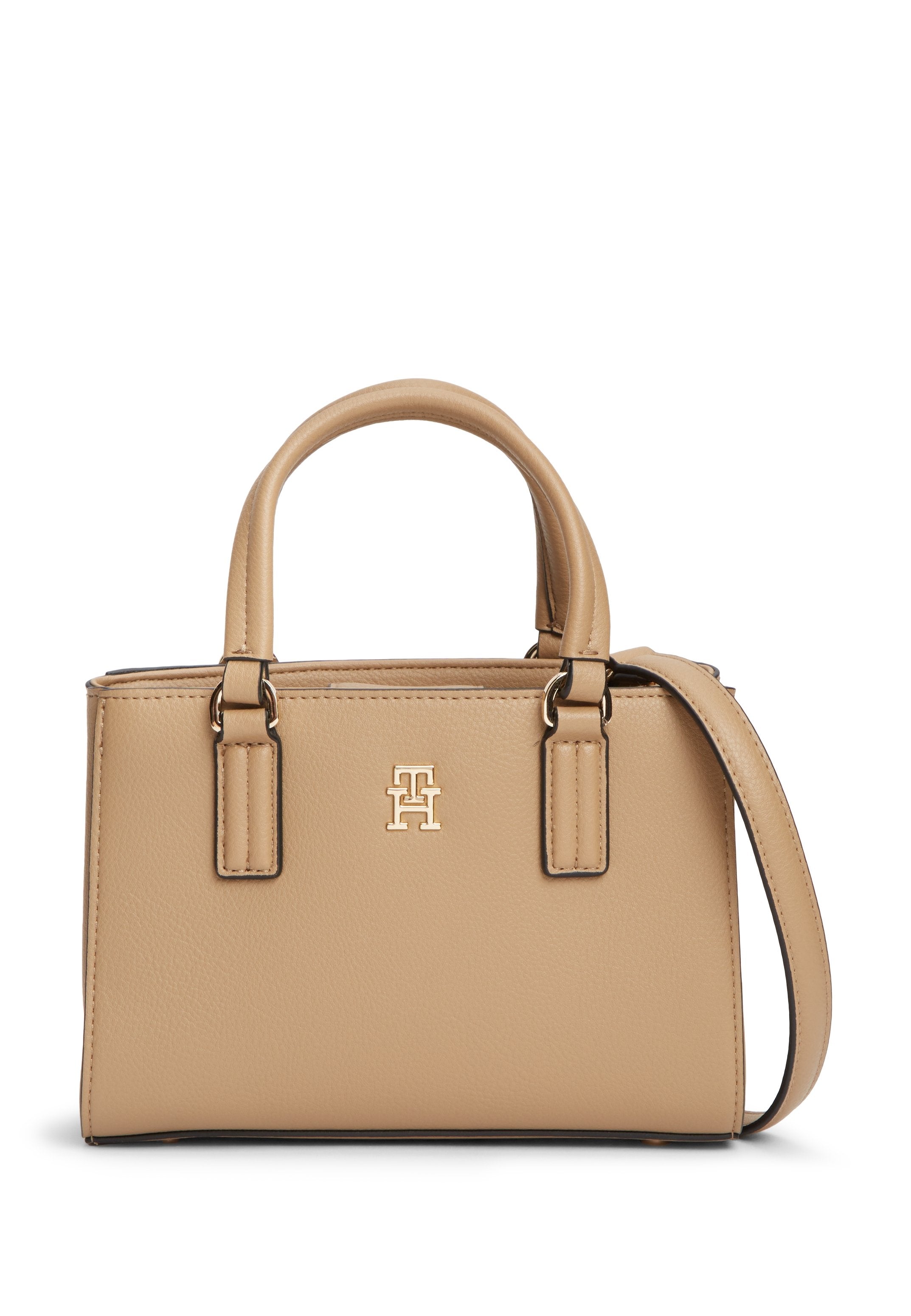 TH MONOGRAM CROSSBODY TOTE BAG - Handbag - beige