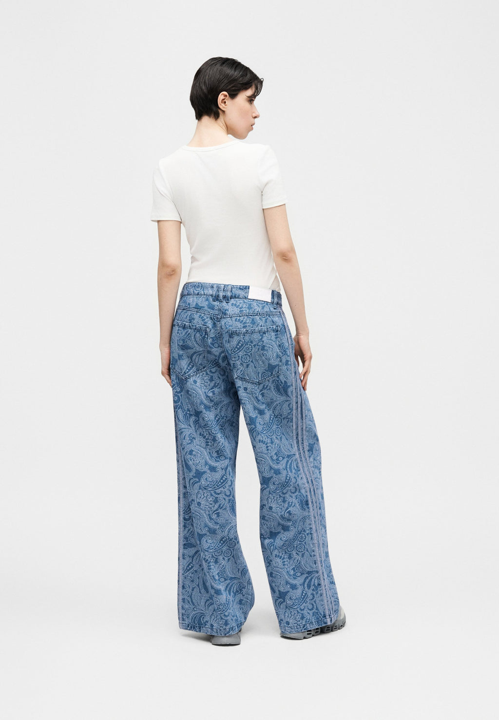 Bol Kesim Kot Pantolon - orta vintage denim/açık denim