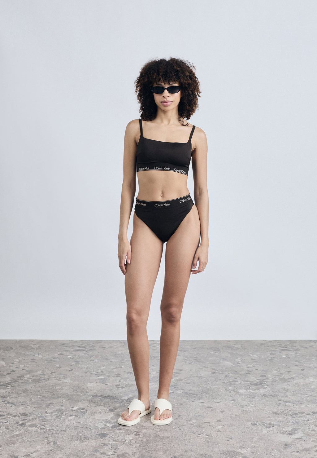 SQUARE NECK BRALETTE ICON SWIM - Bikini üstü - siyah